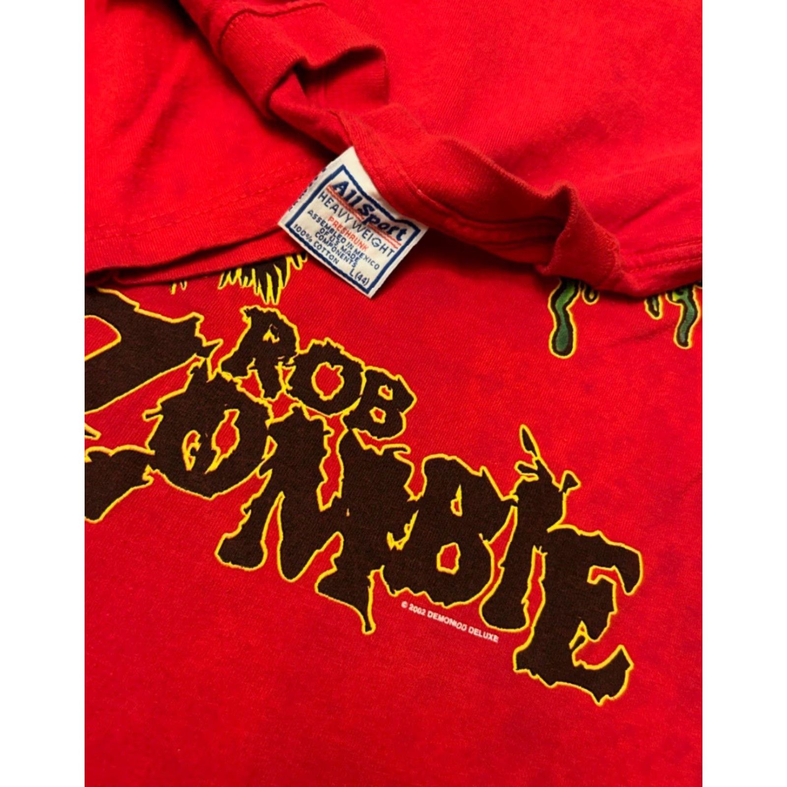 Bally VINTAGE Rob Zombie Band Tee Eye Ball Distressed 2002 VTG Shirt Mens Size Large Red Short Sleeve T-Shirt Band, 90s, Music, Rock, Y2K Size US L / EU 52-54 / 3 - 2 Thumbnail