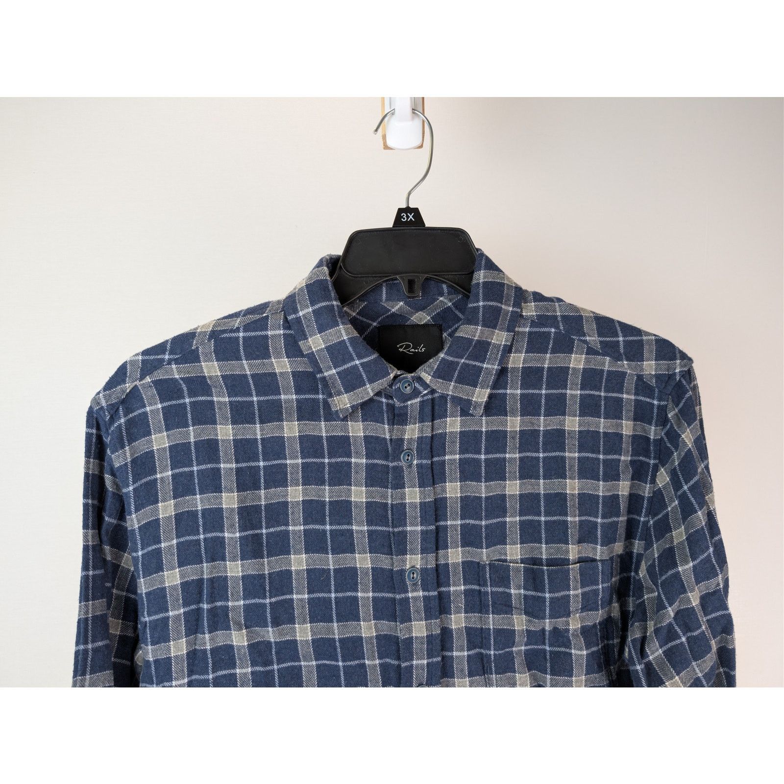 Rails o1rshd1 CC20 Checked Lennox Button up Shirt in Blue/Grey Size US M / EU 48-50 / 2 - 3 Thumbnail