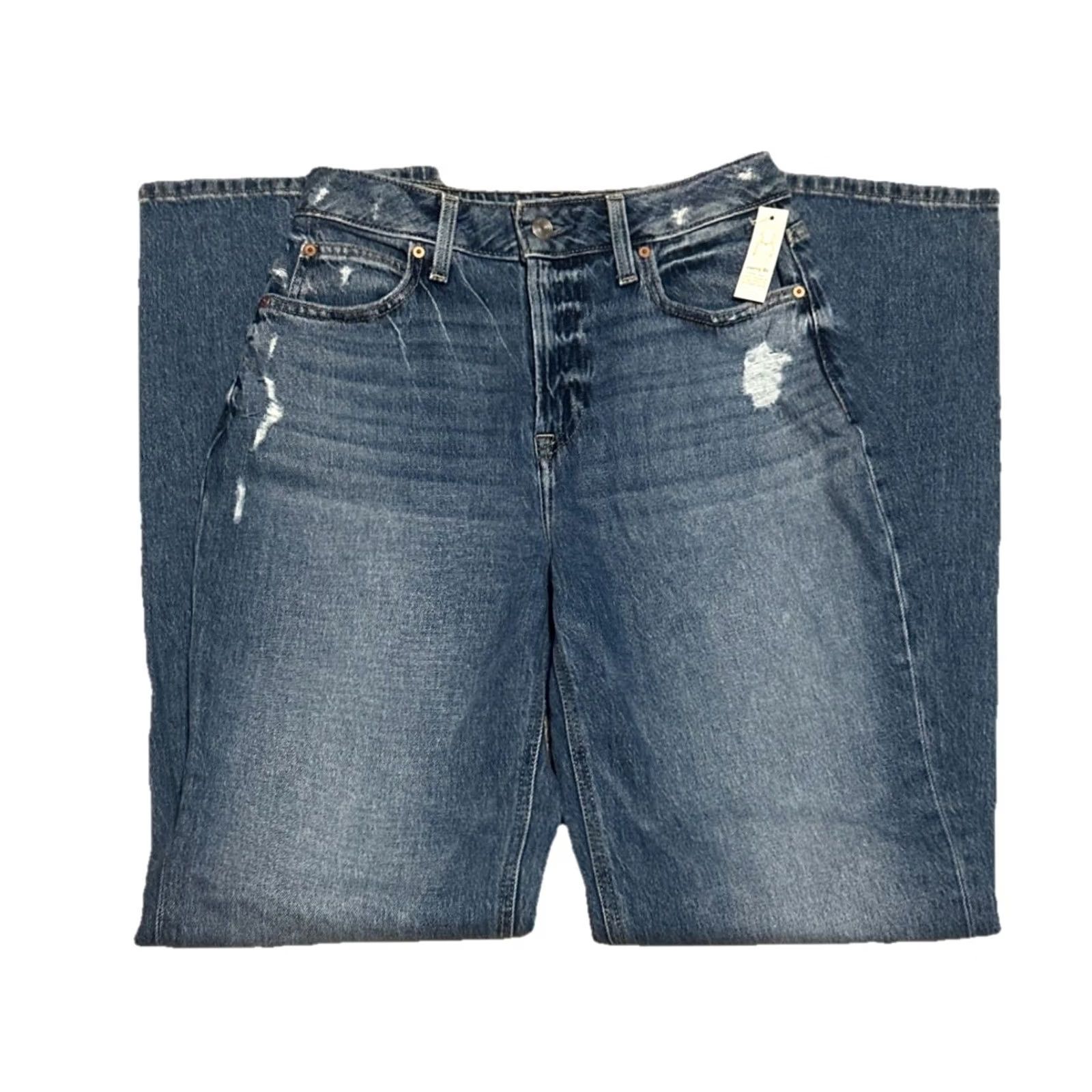 Vintage NWT Goldie Blues Jeans Tall 2 Wide-Leg High Rise Cheeky Back Pockets Distressed 90s Vintage-Inspired Blue Denim Women Mens Girls? Size 26" / US 2 / IT 38 - 2 Thumbnail
