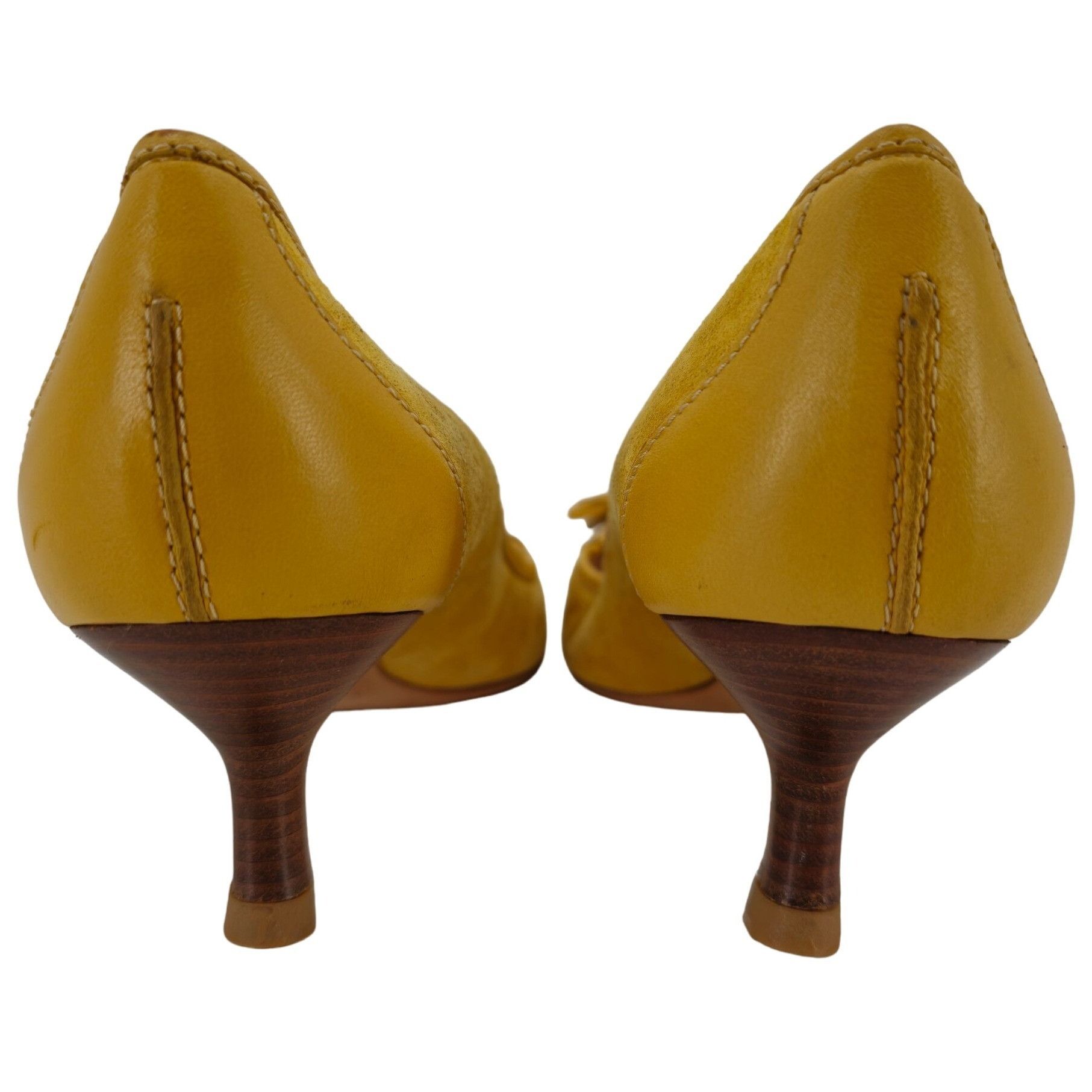 Giuseppe Zanotti Giuseppe Zanotti Italy Mustard Suede Tasseled Kitten Heels 8 Size US 8 / IT 38 - 4 Thumbnail