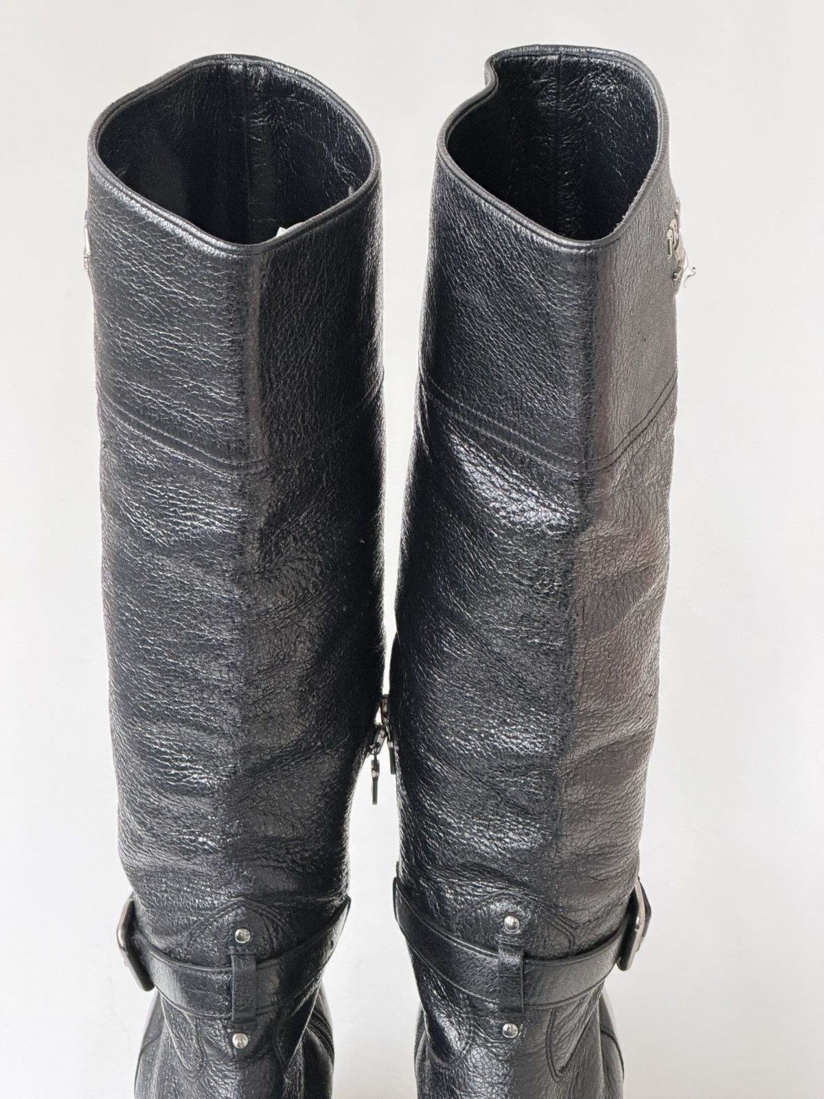 Prada *sz38.5* PRADA SS 2006 Logo Leather Boots Runway Biker shoes Size US 8.5 / IT 38.5 - 8 Thumbnail