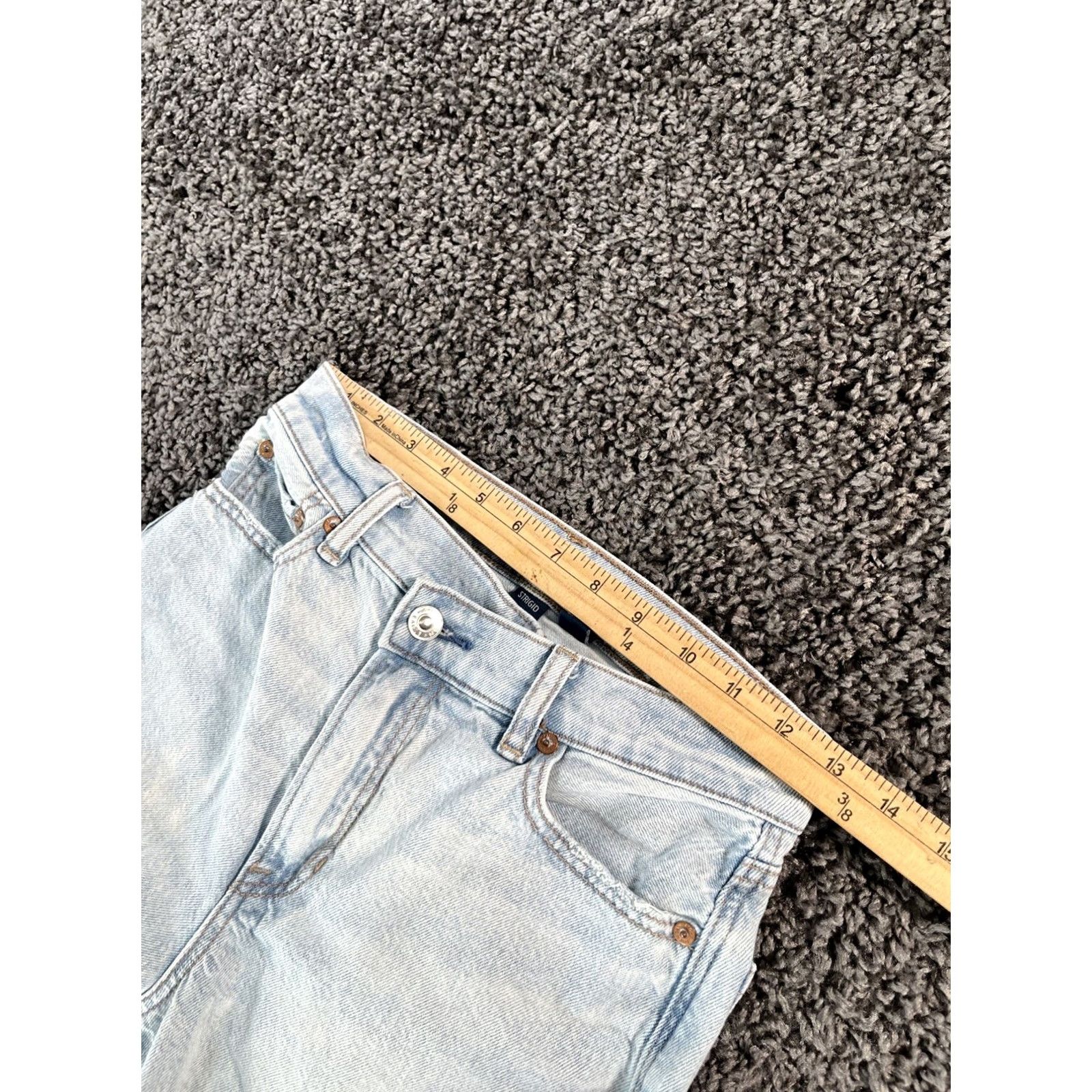 American Eagle Outfitters American Eagle Jeans Womens 0 Distressed Wide-Leg Super High Rise Baggy Blue 0 Distressed Womens Jeans Size 25" / US 0 / IT 36 - 4 Thumbnail