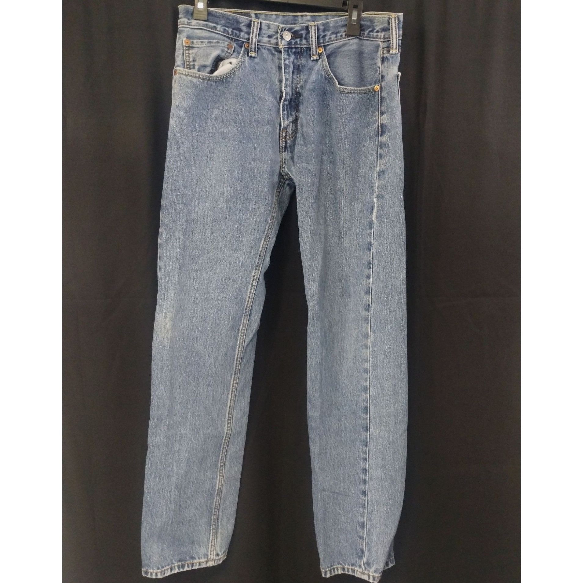 Levi's 505 STRAIGHT FIT tapered denim pants for men, size w37 unclear blue type Vintage Second Hand