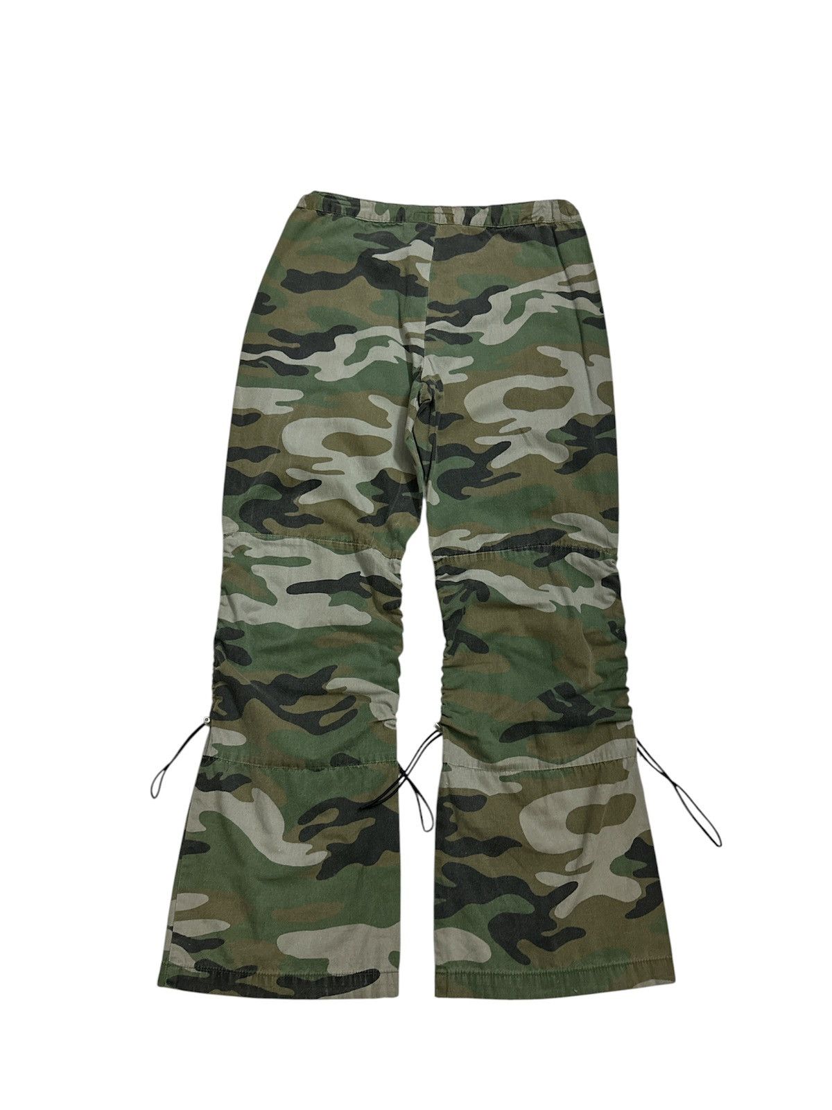 GOA 2000s Tag Rag Military Camo Drawstring Flare Goa Lgb Y2K Size US 33 - 6 Thumbnail