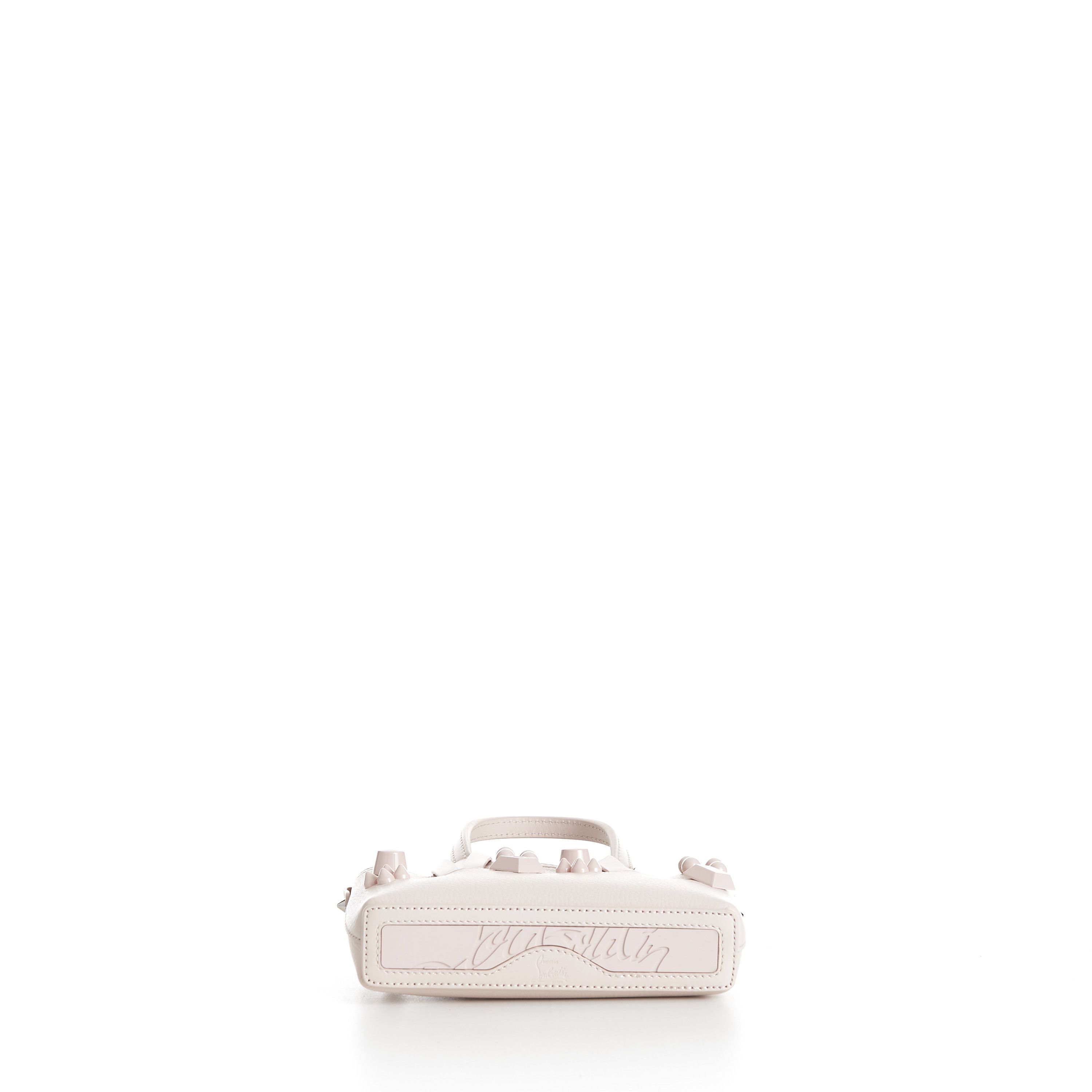 Christian Louboutin Mini Cabata E/W Bag - Milk White Leather, Grained, Spikes Size ONE SIZE - 7 Thumbnail