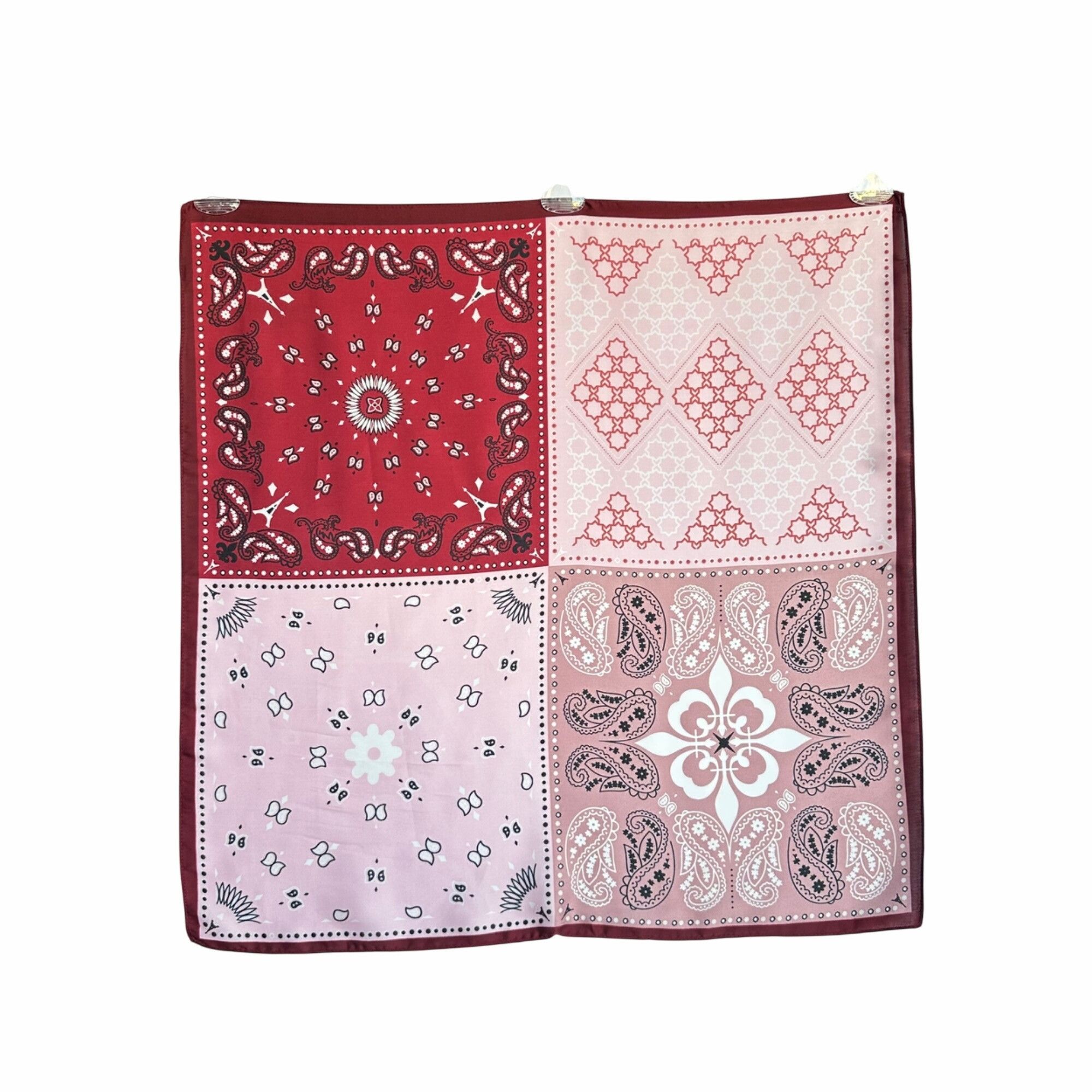 Other Patchwork Print Silk Appearance Square Scarf Stylish & Versa Size ONE SIZE - 3 Thumbnail