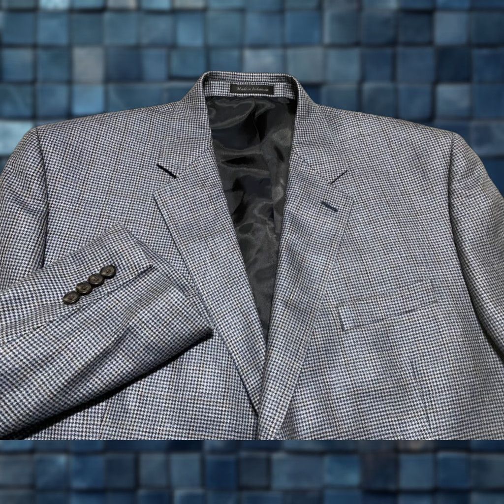 Ralph Lauren Lauren Ralph Lauren Blazer Mens 46 Multicolor Plaid Silk Wool Blend 2-Button Cardigan? Size 46R - 1 Thumbnail
