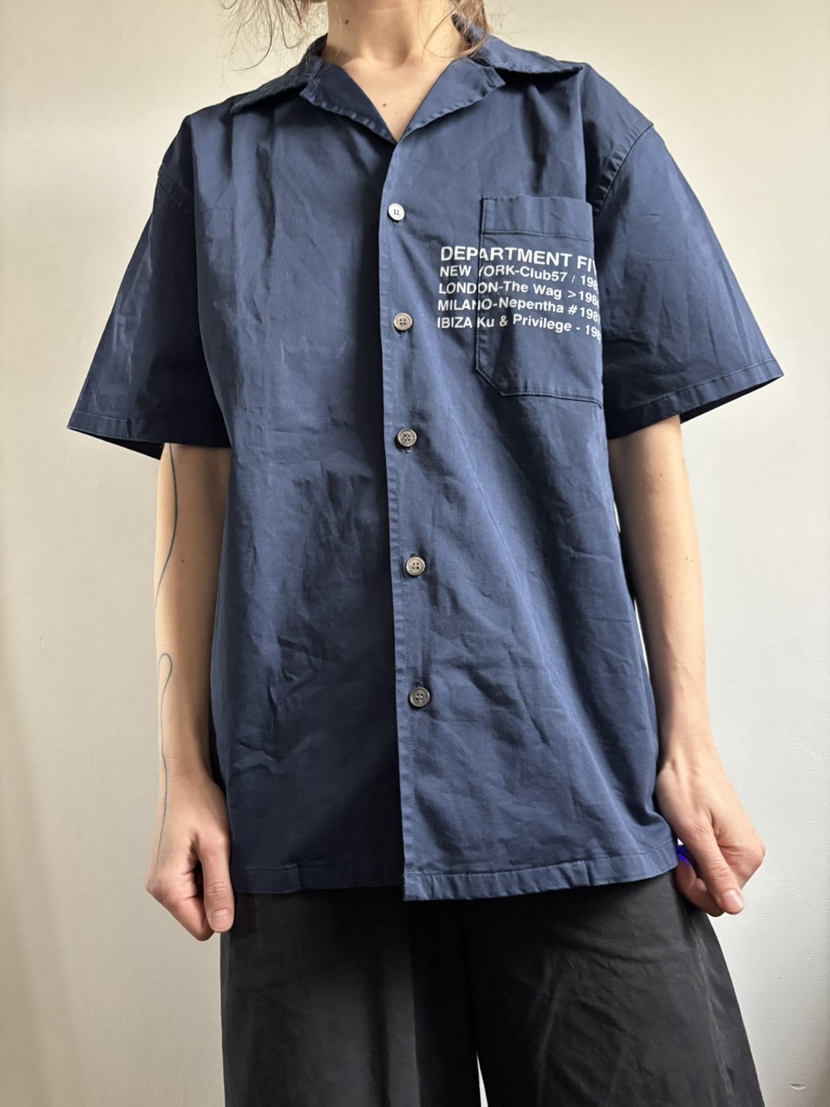 DEPARTMENT5 Vintage Department 5 boxy shirt navy blue Size US S / EU 44-46 / 1 - 4 Thumbnail