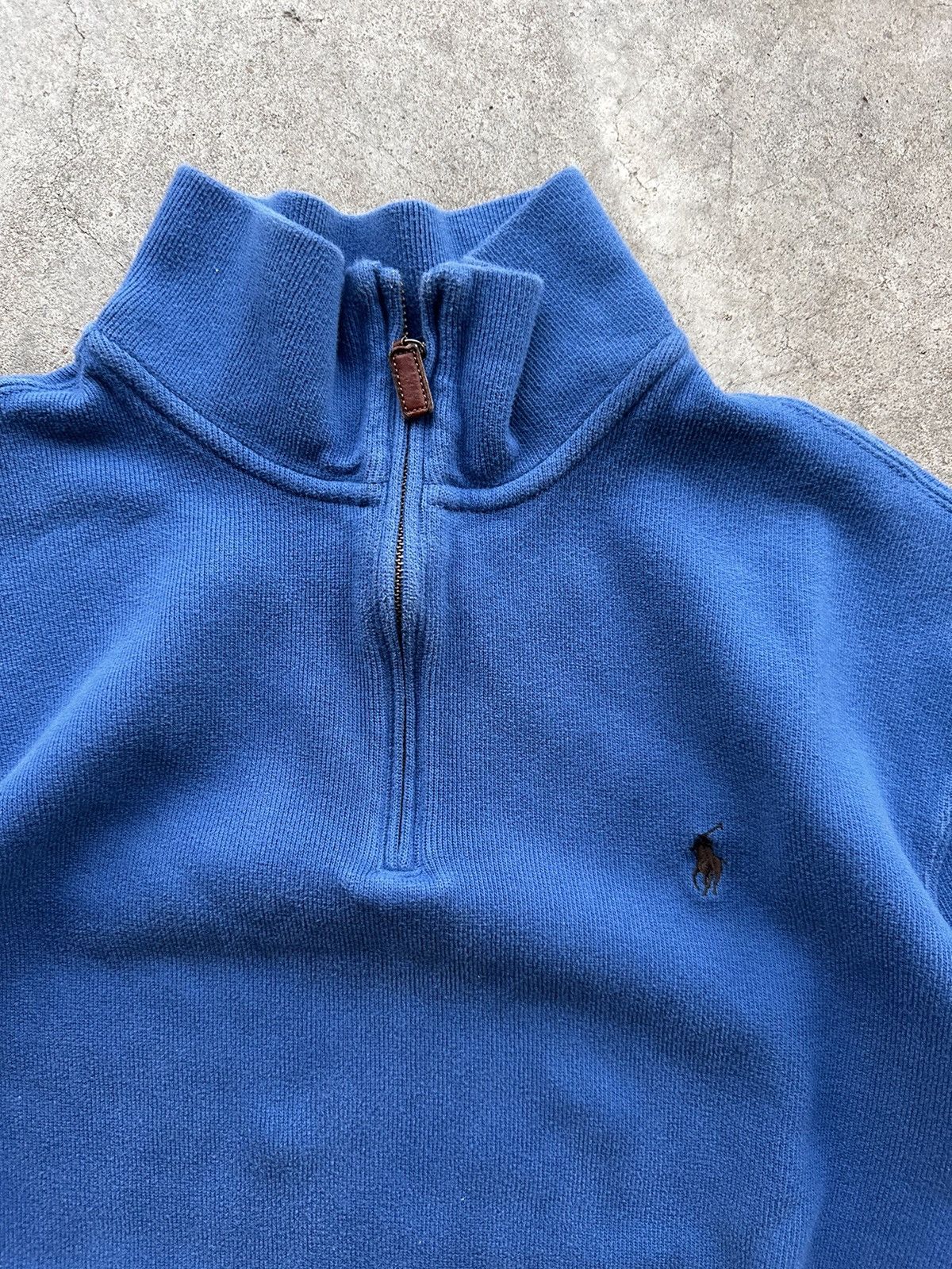Polo Ralph Lauren × Vintage Blue Polo Quarter Zip Sweater Size US XXL / EU 58 / 5 - 2 Thumbnail