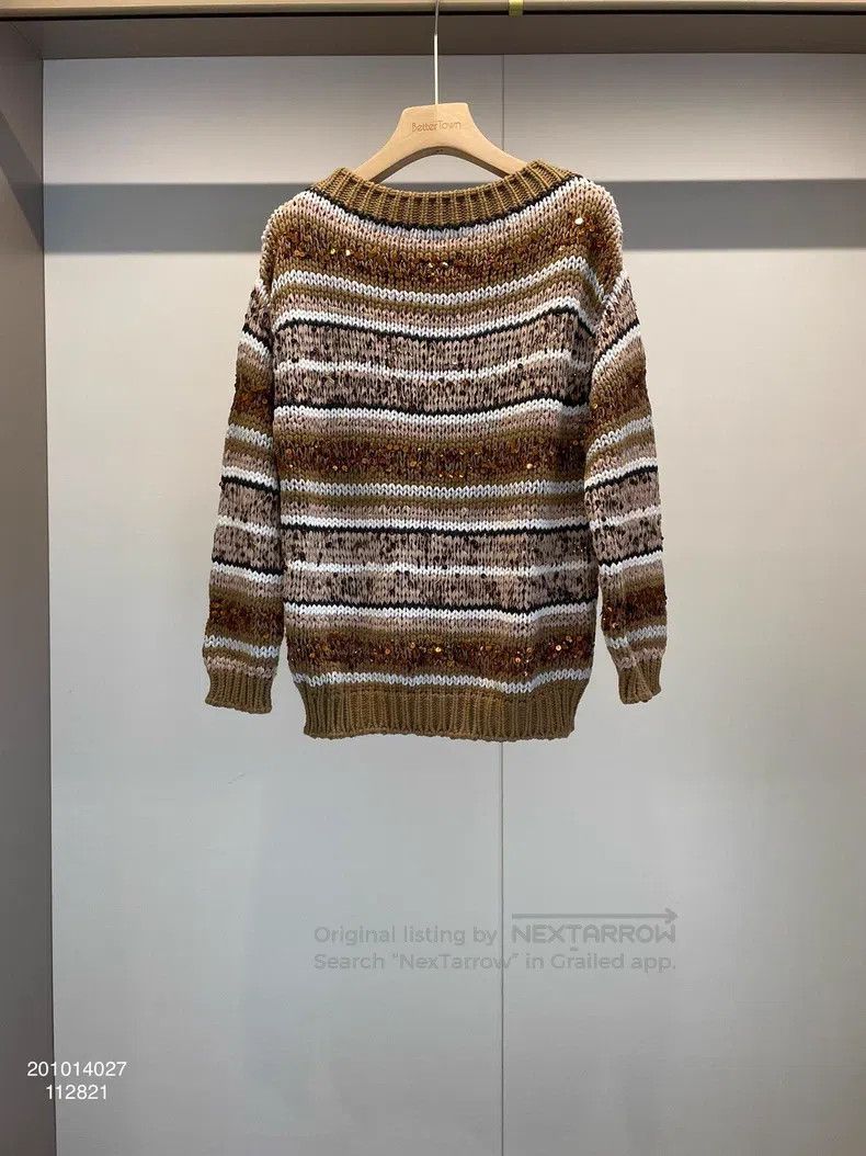 Brunello Cucinelli Brunello Cucinelli Heavy Beaded Cotton Knit Top Size XS / US 0-2 / IT 36-38 - 1 Thumbnail