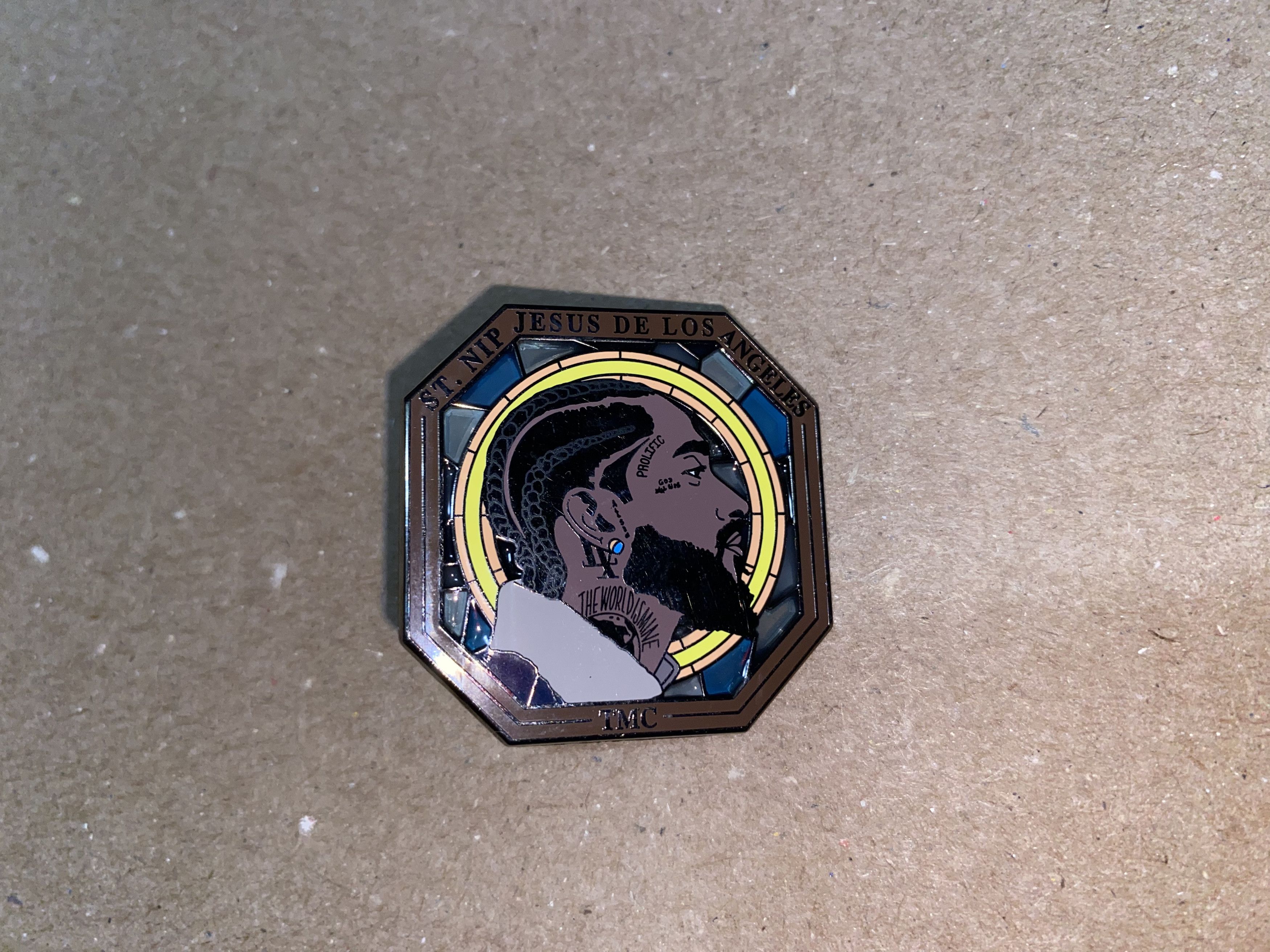 Other Nispey hussle King pinz TMC album Jesus LA Enamel Lapel Pin Size ONE SIZE - 1 Thumbnail