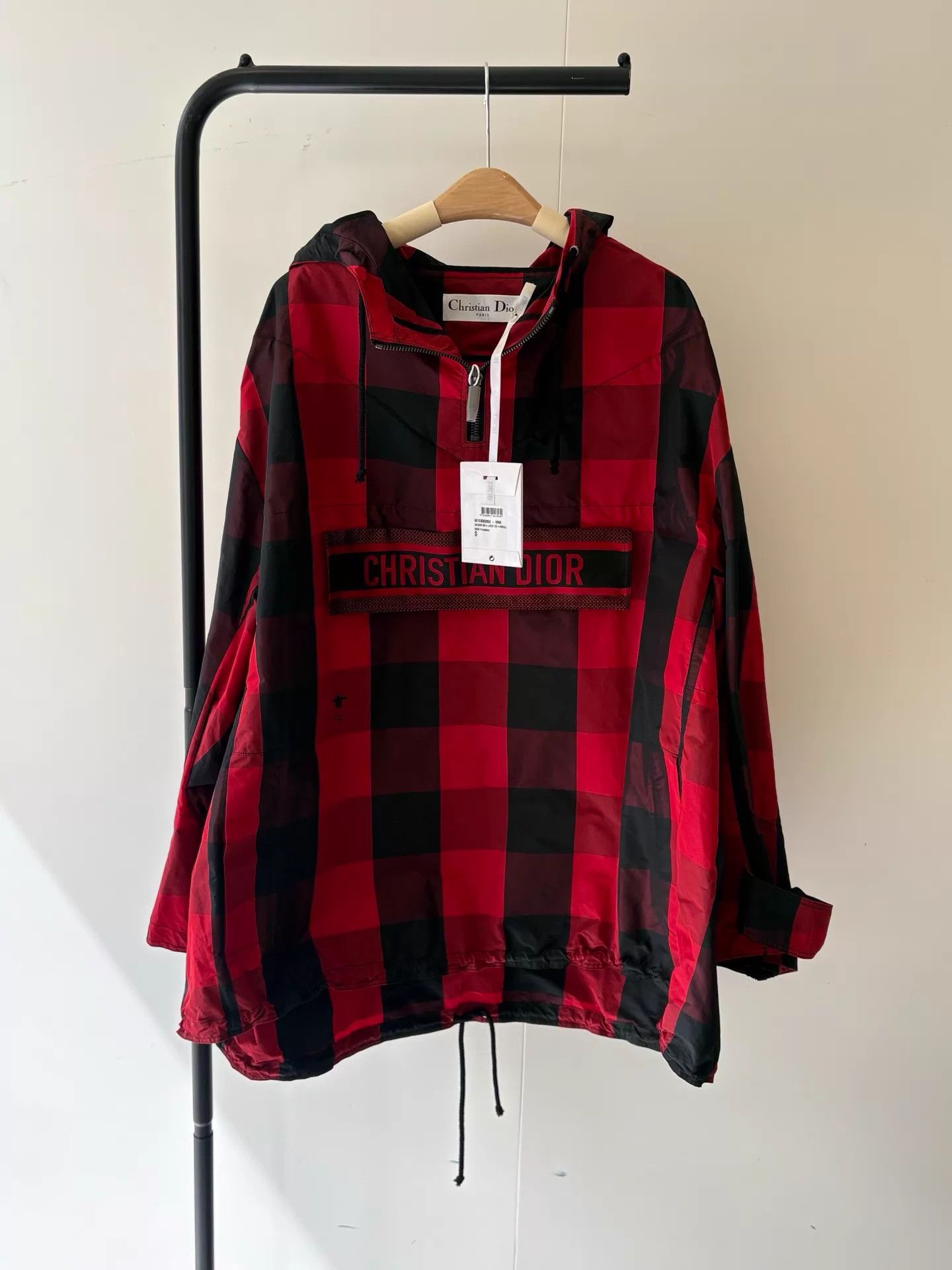 Dior Dior Red Black Check Hooded Classic Jacket Size S Size S / US 4 / IT 40 - 1 Thumbnail