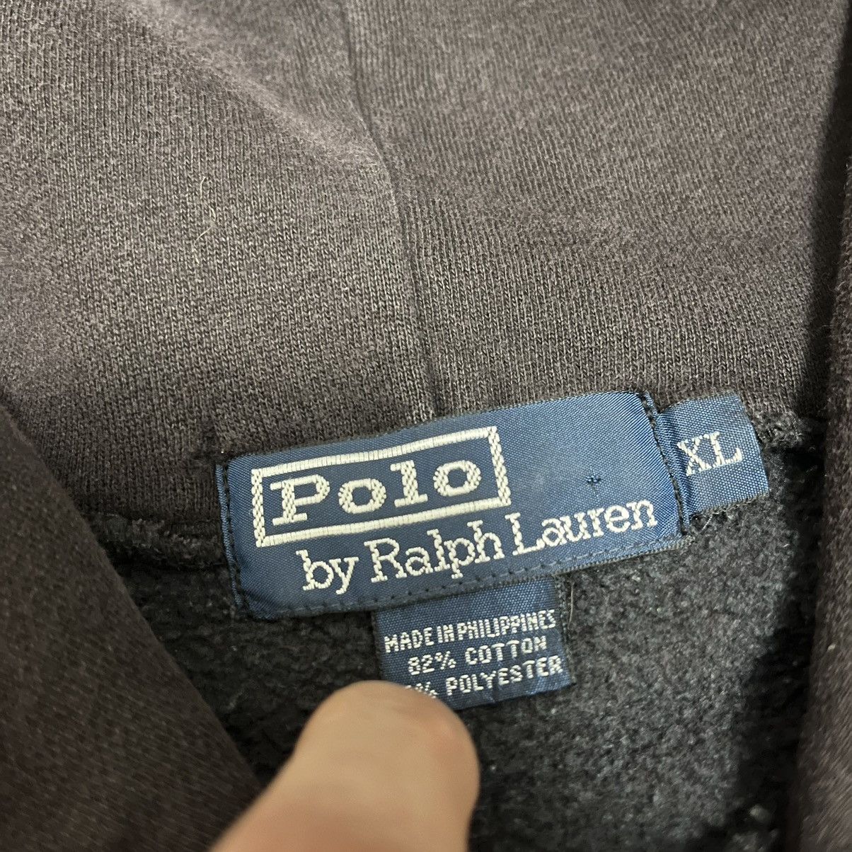 Polo Ralph Lauren Vintage Polo Ralph Lauren Contrast Black Hoodie Sweatshirt Size US XL / EU 56 / 4 - 3 Thumbnail