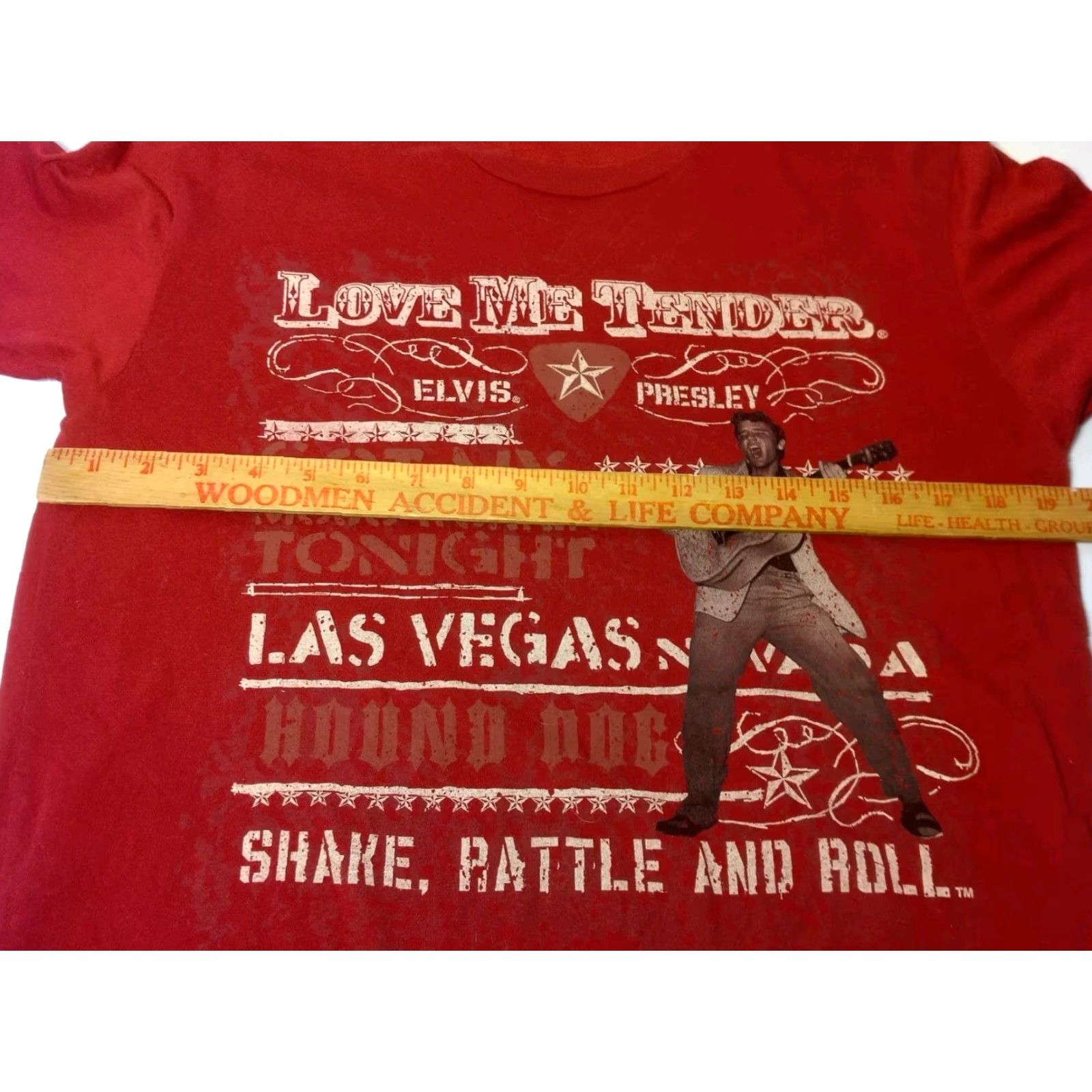 Vintage Elvis Presley Shirt M Men Red Maroon Love Me Tender Las Vegas Shake Rattle And Roll Rock N Roll T-Shirt Crew Neck Short Sleeve Regular Fit Graphic Size US M / EU 48-50 / 2 - 6 Thumbnail