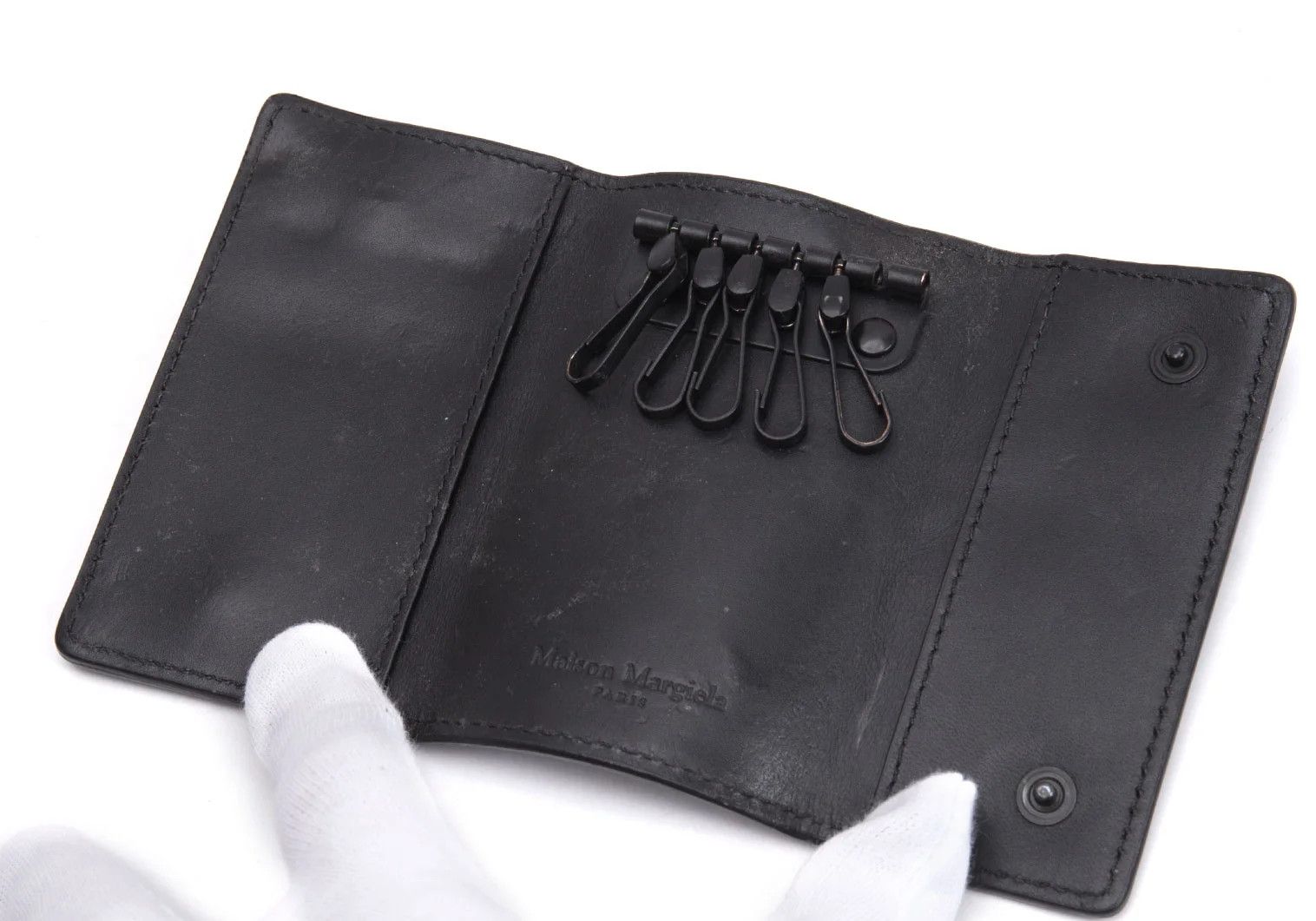 Maison Margiela Leather Key Case in Black Size ONE SIZE - 7 Thumbnail