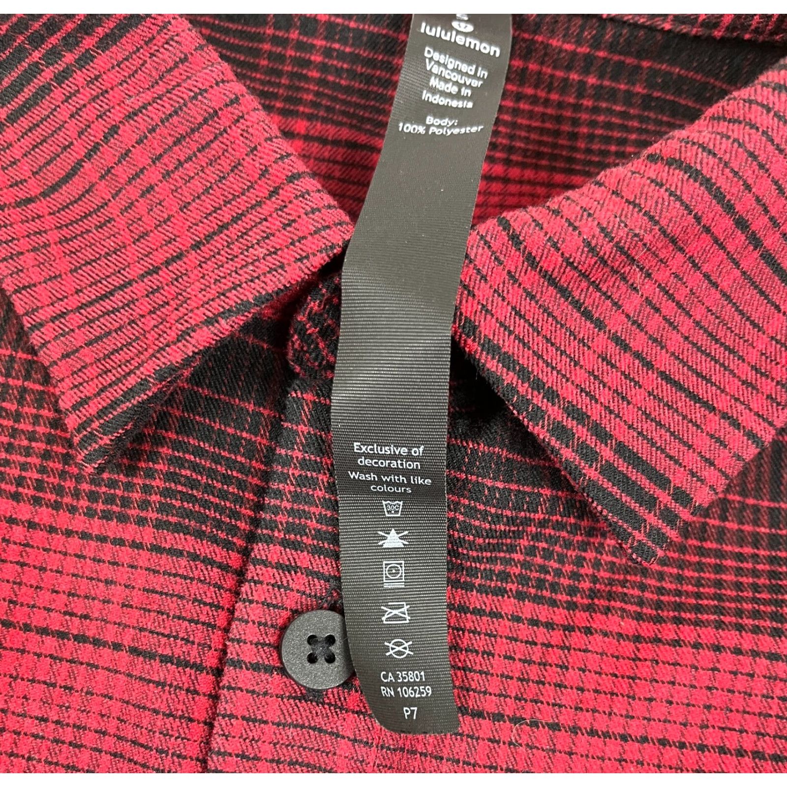 Lululemon Lululemon Mason's Peak Flannel Shirt Plaid Button-Up Mens Size S Red Size US S / EU 44-46 / 1 - 6 Thumbnail