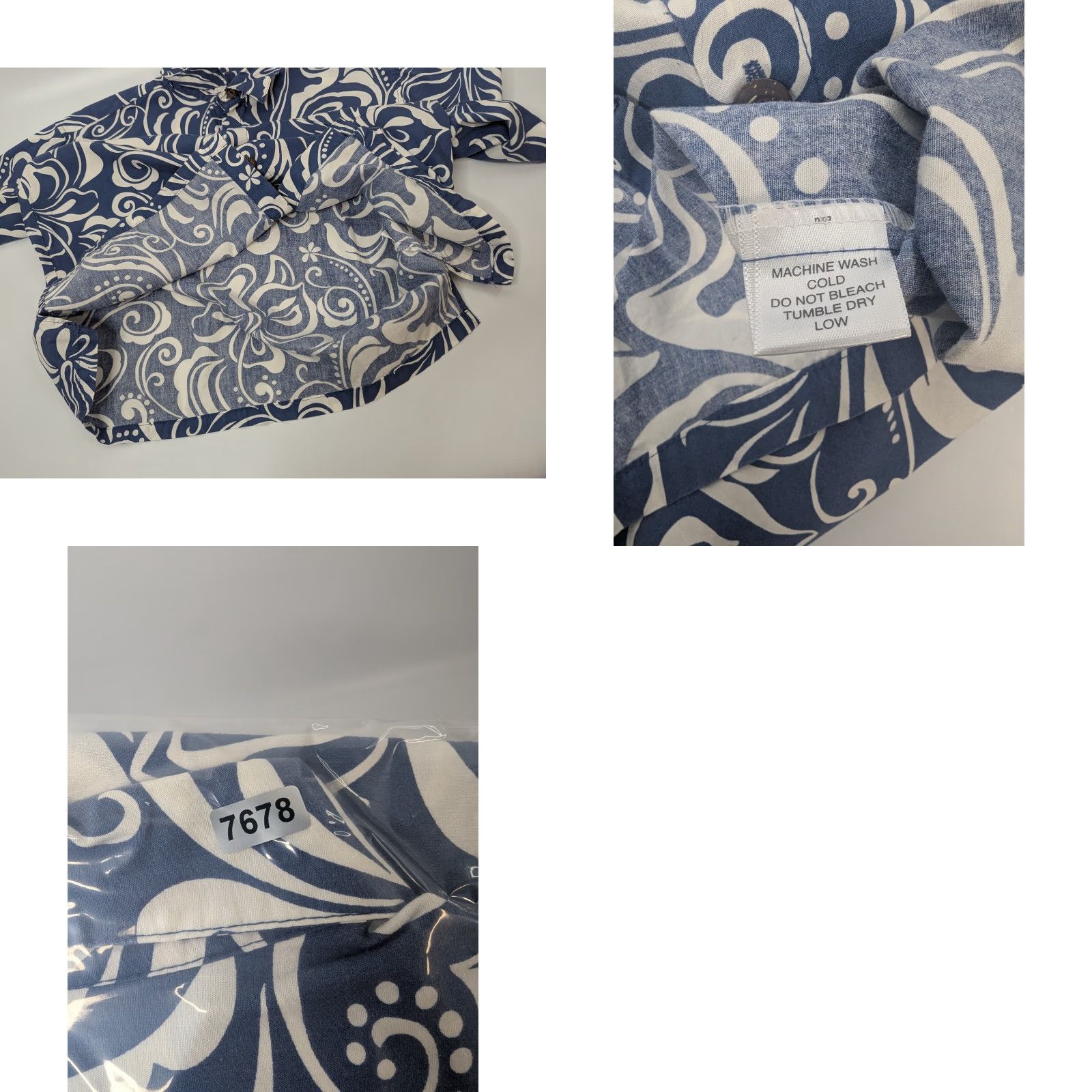 RIXO VINTAGE RIX Shirt Small Blue Floral 100% Cotton Made in Hawaii Tropical Mens Button-Up Short Sleeve Hawaiian Size US S / EU 44-46 / 1 - 8 Thumbnail