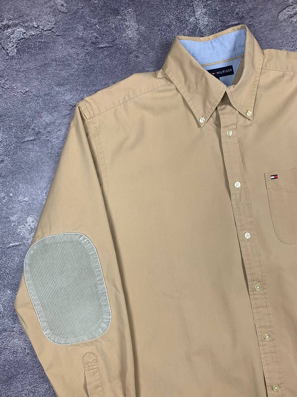 Tommy Hilfiger Tommy Hilfiger Men’s Beige Button Down Shirt Elbow Patches Size US M / EU 48-50 / 2 - 2 Thumbnail