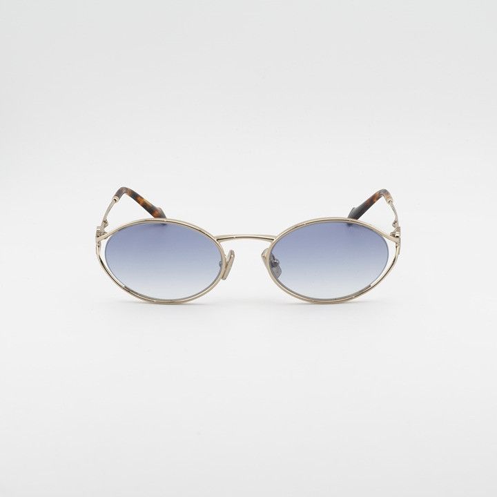 Miu Miu Miu Miu MU52YS ZVN80O Sunglasses Gold Oval Frame, Blue Size ONE SIZE - 2 Thumbnail