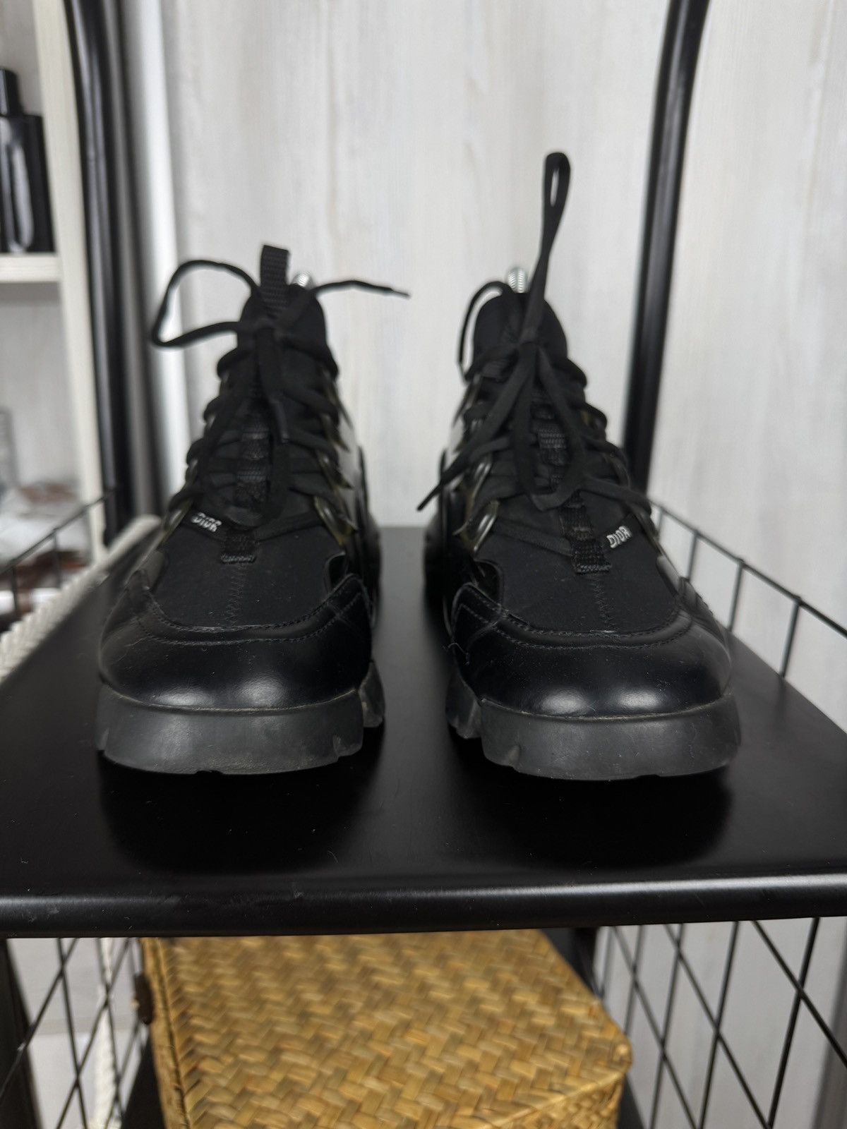 Christian Dior Monsieur Dior Black Fabric Leather D-Connect Lace Up Sneakers Size US 7.5 / IT 37.5 - 6 Thumbnail