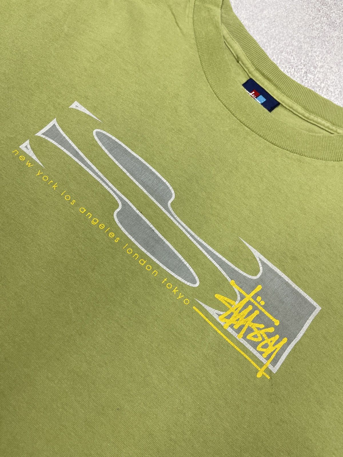 Stussy Vintage Stussy 1996-98 T Shirt Big Logo Green Y2K Size XL Size US XL / EU 56 / 4 - 5 Thumbnail
