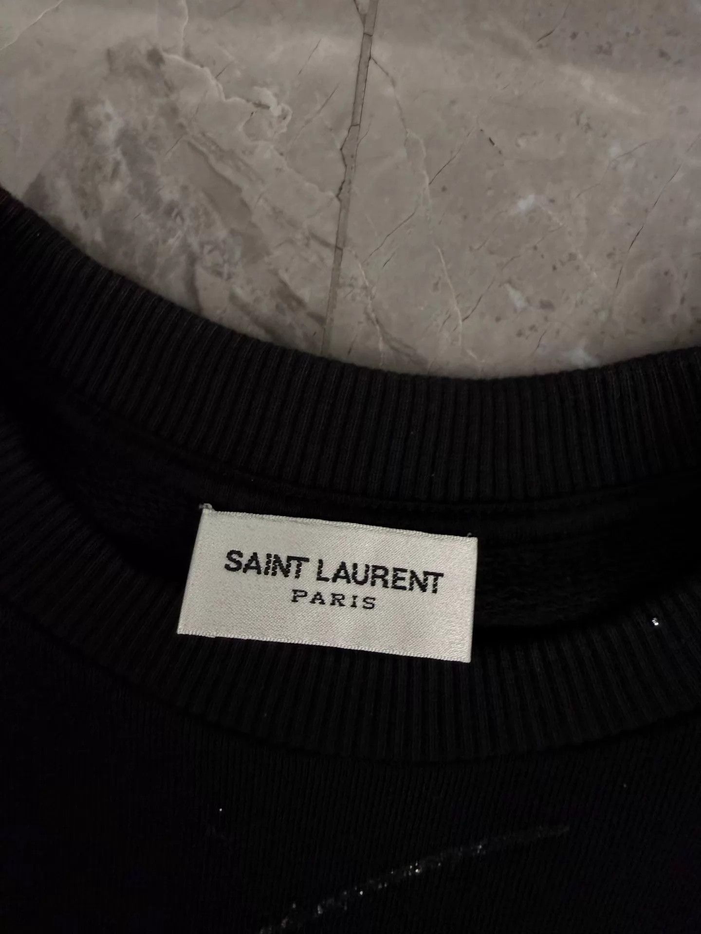Saint Laurent Paris SLP Black Crewneck Sweatshirt - Bright Pink Firework Print S Size US S / EU 44-46 / 1 - 5 Thumbnail
