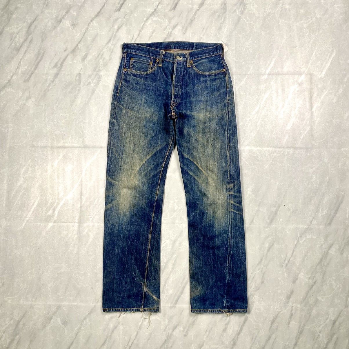 The Real McCoy's Rare Vintage Joe Mccoy Washed Selvedge Denim Size US 30 / EU 46 - 1 Thumbnail