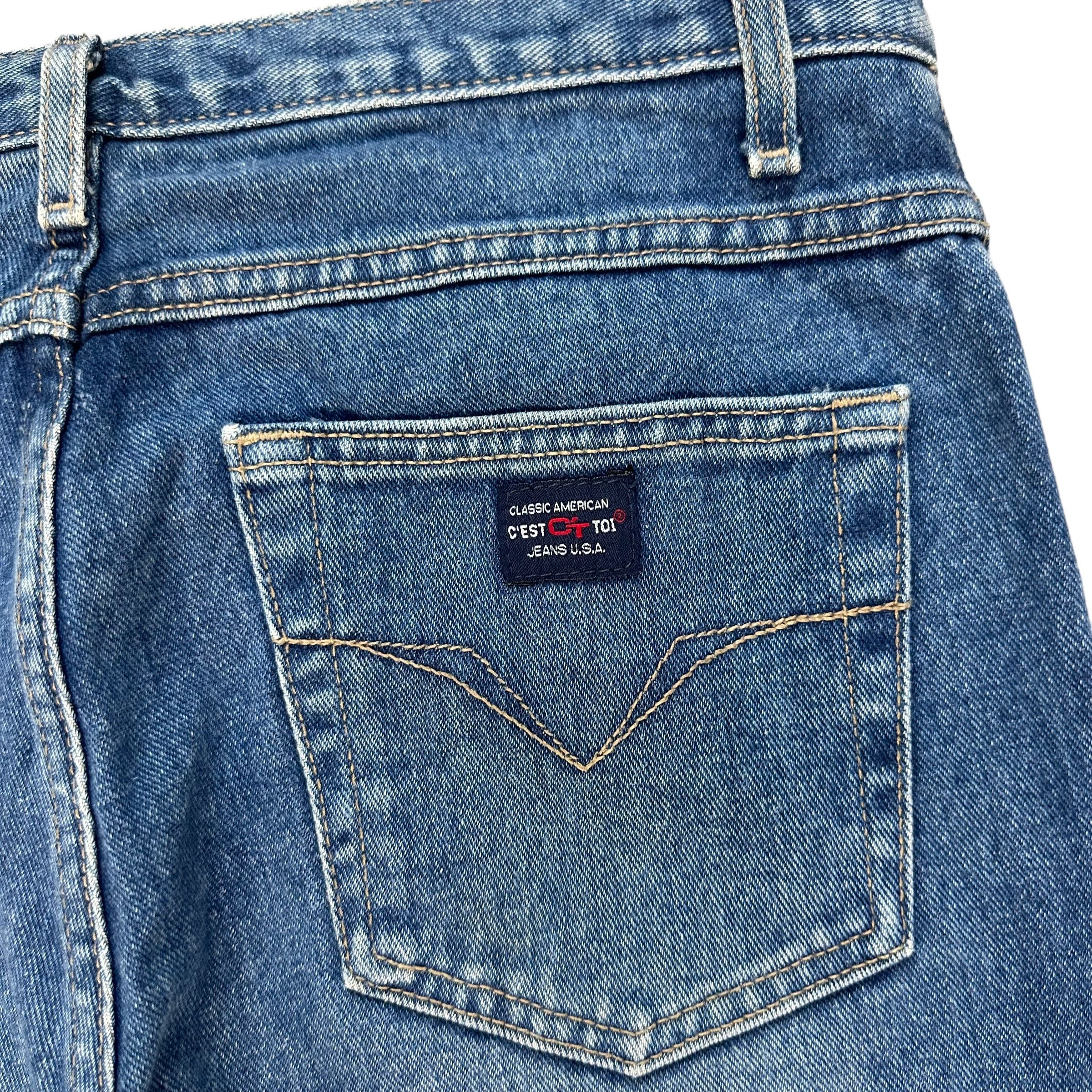Vintage C'EST TOI JEANS USA BEADED JEANS STRAIGHT CUT #8859-032 Size 32" / US 10 / IT 46 - 12 Thumbnail