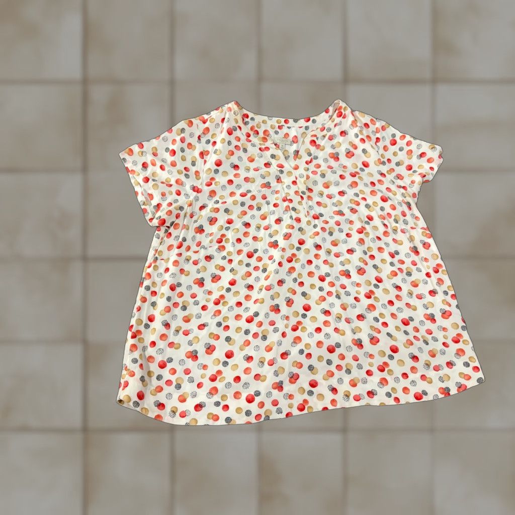 Talbots Talbots Blouse Womens 2X Red Polka Dot Lightweight Casual Top Long Sleeve Rayon Machine Washable Vintage No Size XXL / US 16-18 / IT 52-54 - 1 Thumbnail