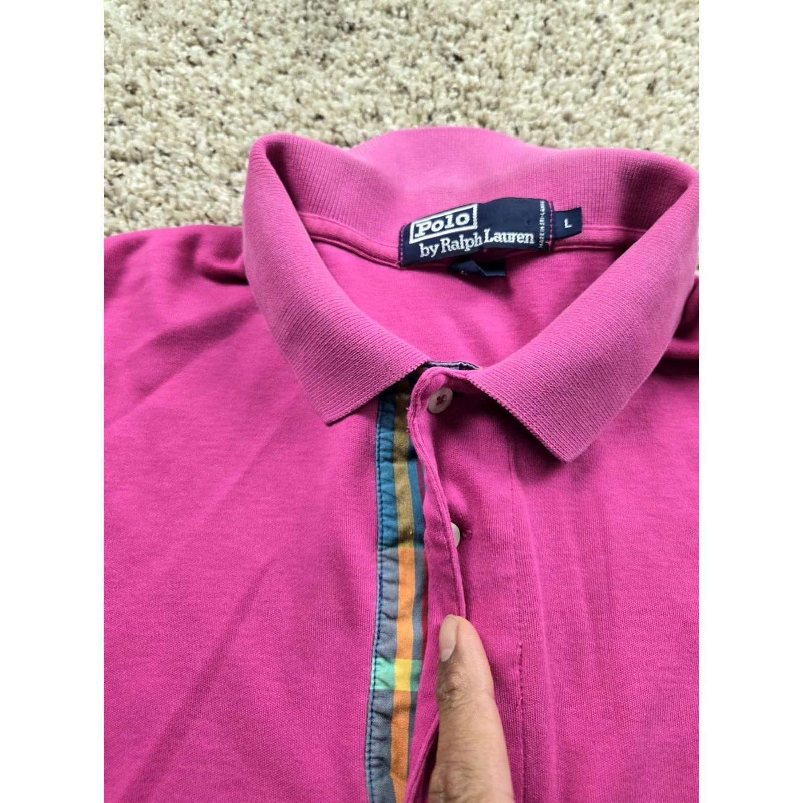 Polo Ralph Lauren VINTAGE Polo Ralph Lauren Polo Shirt Large Pink Golf Crest Short Sleeve 90s Mens Polo Shirt Size US L / EU 52-54 / 3 - 5 Thumbnail