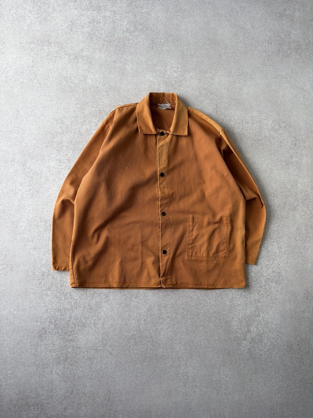 Vintage VTG French Work Sun - faded Distressed Brown Jacket Size XL Size US XL / EU 56 / 4 - 1 Thumbnail