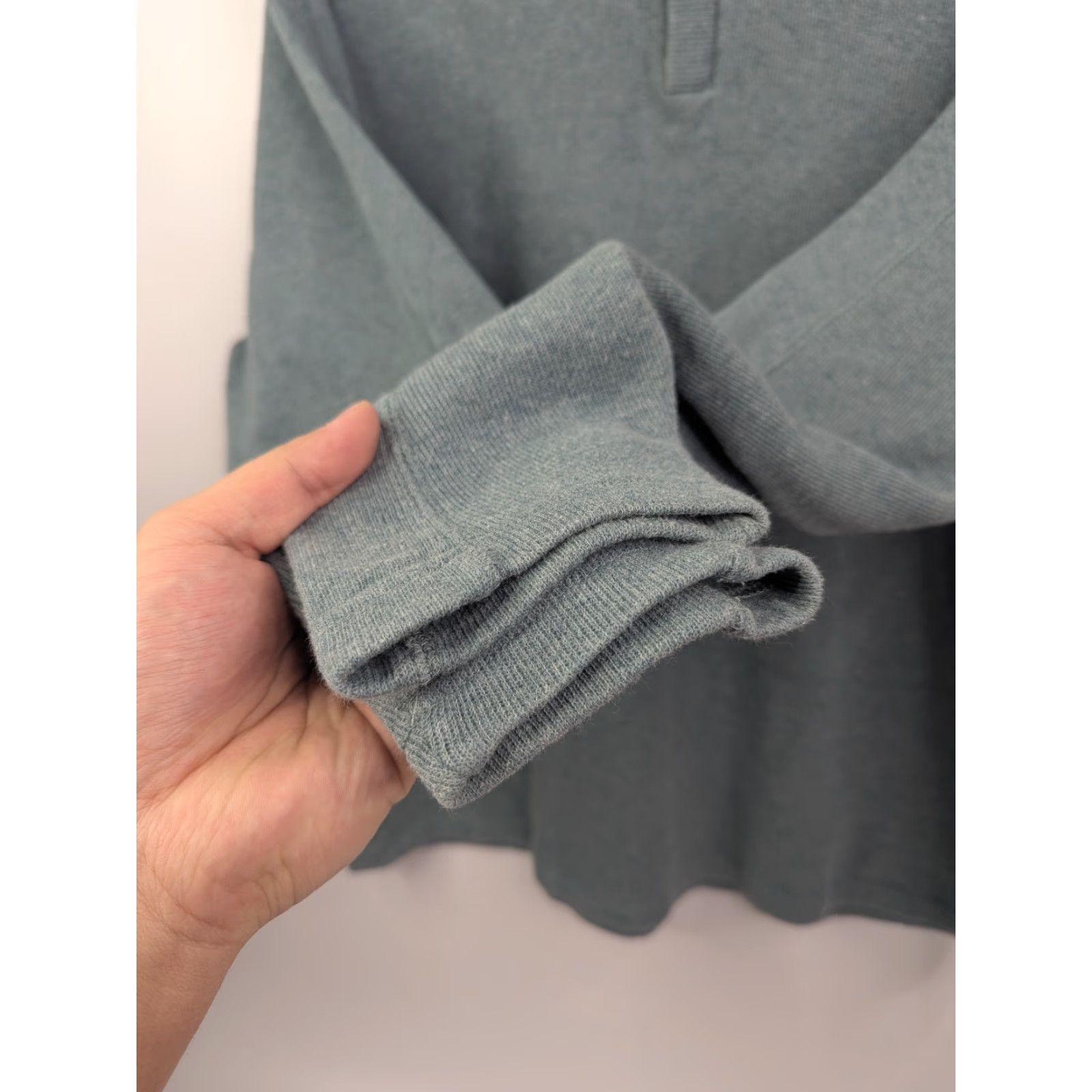 Tasso Elba Tasso Elba Sweater 1/4 Zip Pullover Men's XL 100% Cotton High Neck Light Sage Grey Blue Size US XL / EU 56 / 4 - 2 Thumbnail