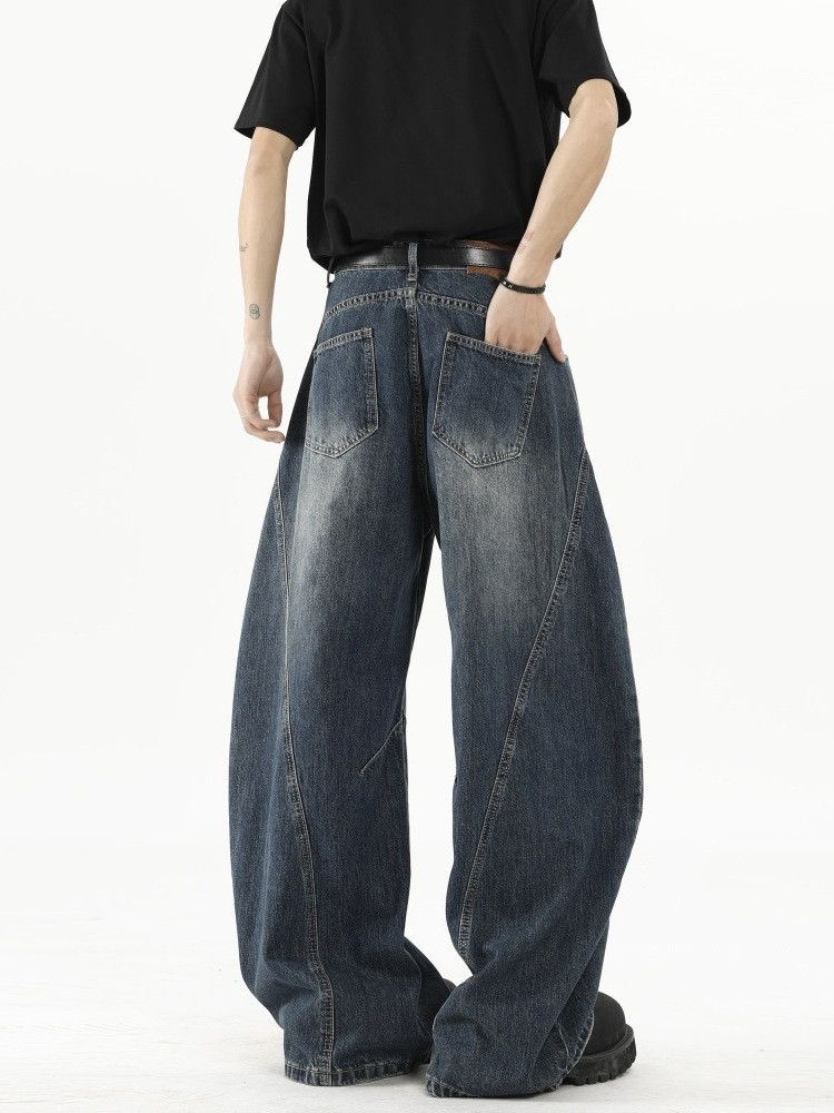 Japanese Brand American men's retro ripped wide-leg scimitar jeans Size US 32 / EU 48 - 3 Thumbnail