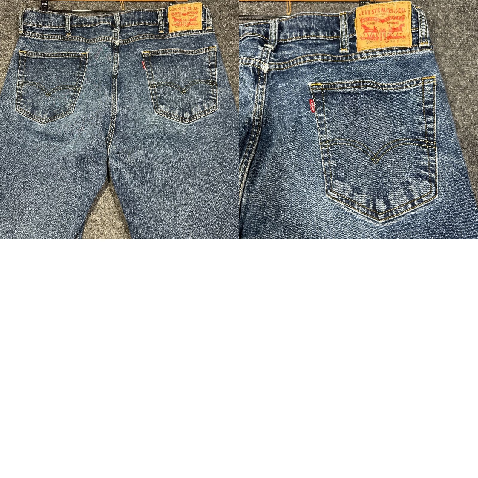 Levi's Levi's 505 Jeans Mens 38 Medium Wash Cotton Stretch 5-Pocket Straight Leg Jeans Men's Regular Blue 90s Modern Leather Logo Size US 38 / EU 54 - 8 Thumbnail