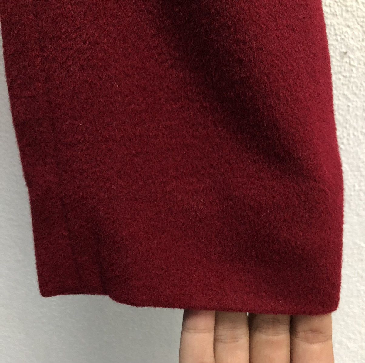 agnes b. Agnes b. Burgundy Wool-Blend Double-Breasted Coat Made Japan Size M / US 6-8 / IT 42-44 - 7 Thumbnail