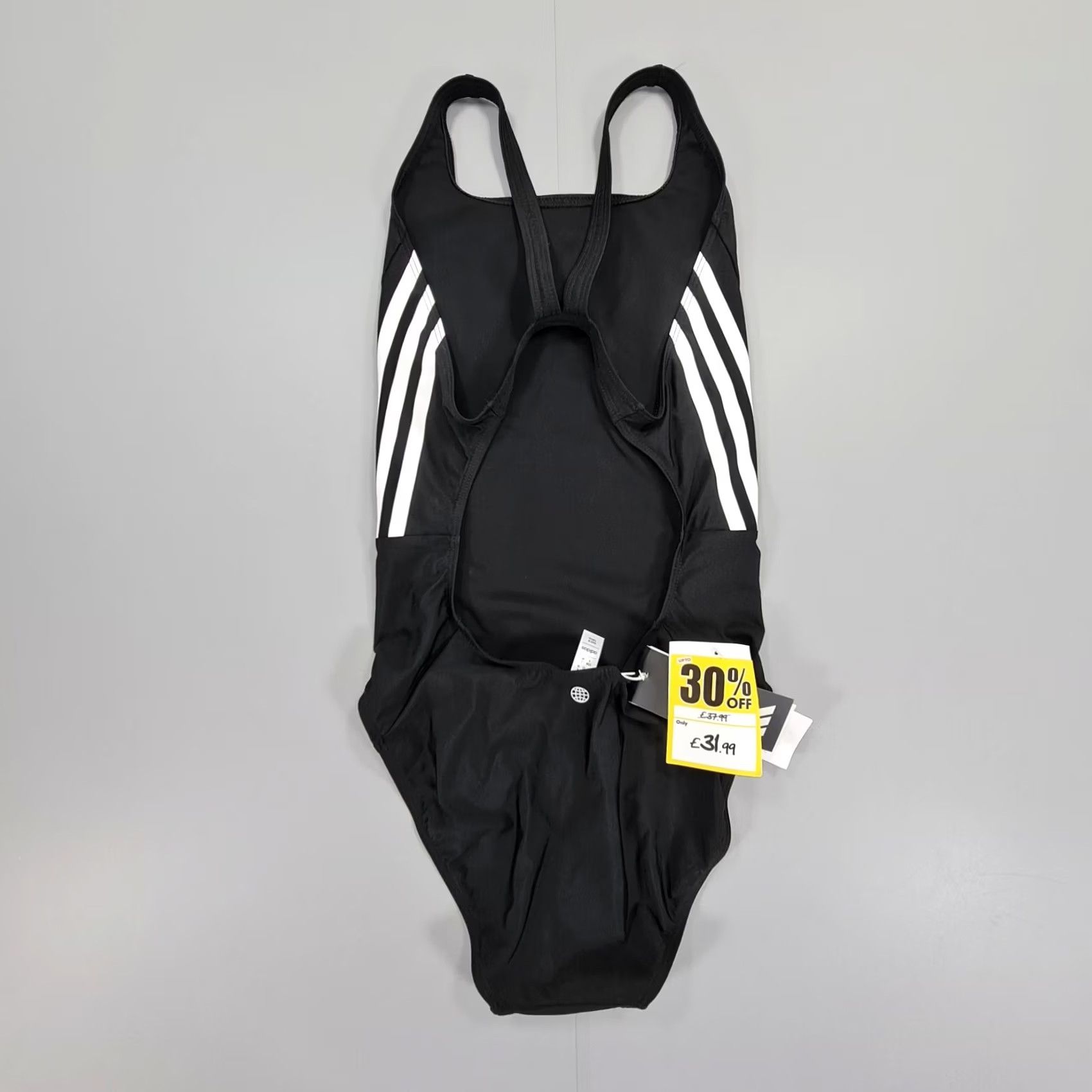 Adidas adidas Womens Swimsuit Black 32 Classic 3-Stripes One Piece Size ONE SIZE - 3 Thumbnail