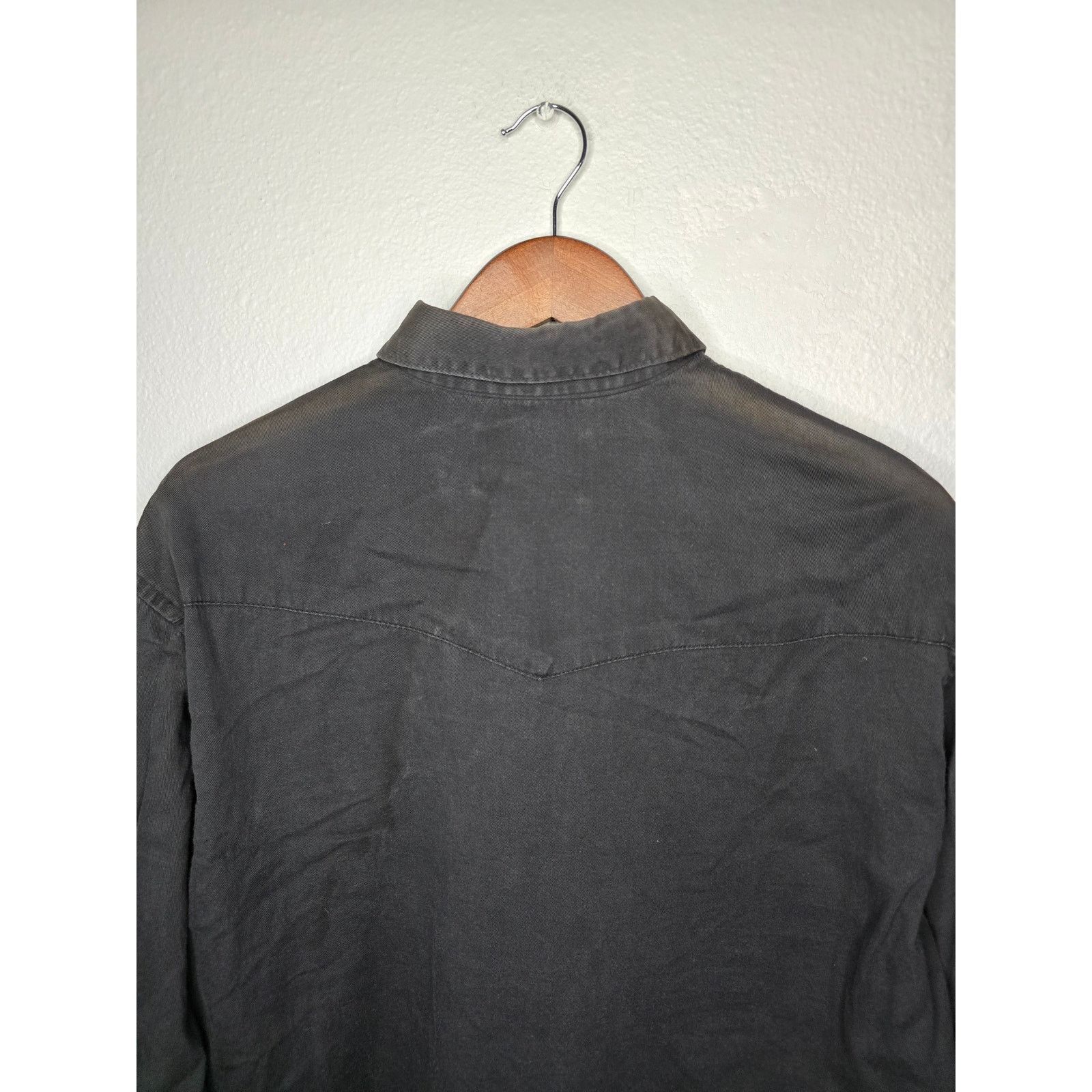 Wrangler Vintage Wrangler M Black Long Sleeve Black Button Up Shirt Size US M / EU 48-50 / 2 - 9 Thumbnail