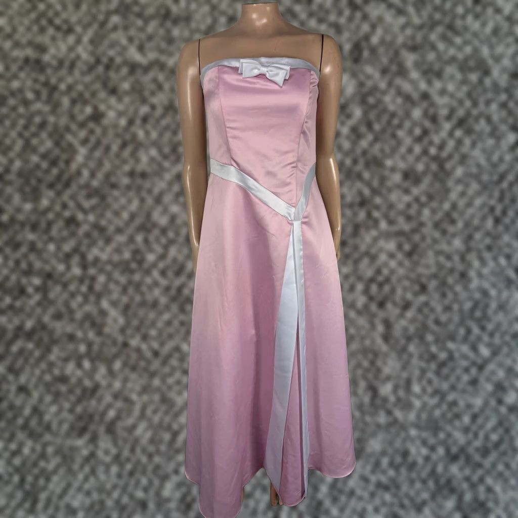 Vintage Focus: The title directly addresses core item ("Vintage Let'S Fashion Y2K Ball Gown Prom Satin Formal") Size S / US 4 / IT 40 - 1 Thumbnail