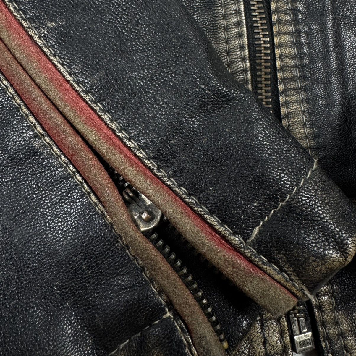 Lambretta × Leather × Vintage Lambretta Big Logo Avant Garde Distressed Leather Jacket Size US L / EU 52-54 / 3 - 10 Thumbnail