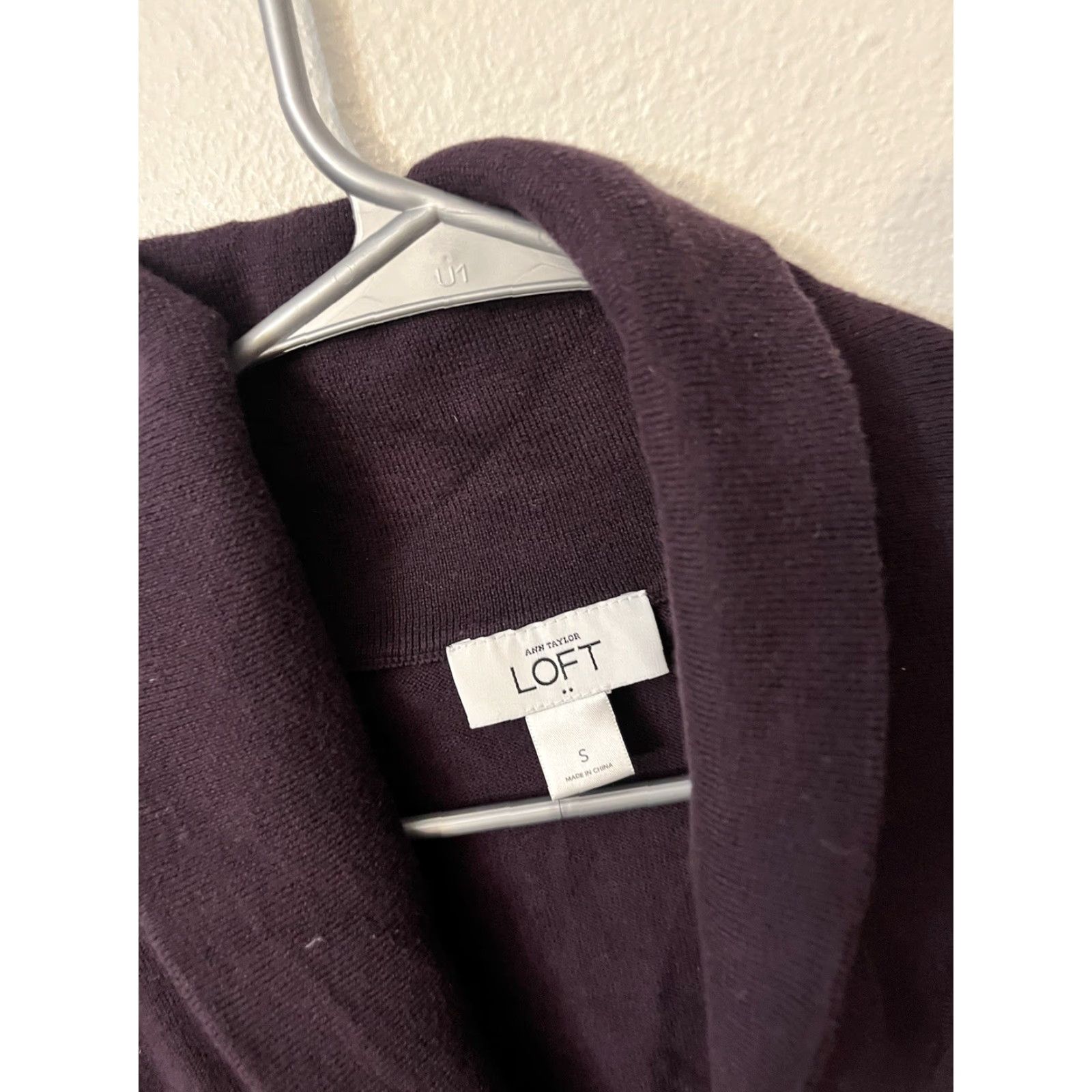 Loft LOFT Maroon Shawl Collar Knit Sweater Long Sleeve Women's Small Size S / US 4 / IT 40 - 3 Thumbnail