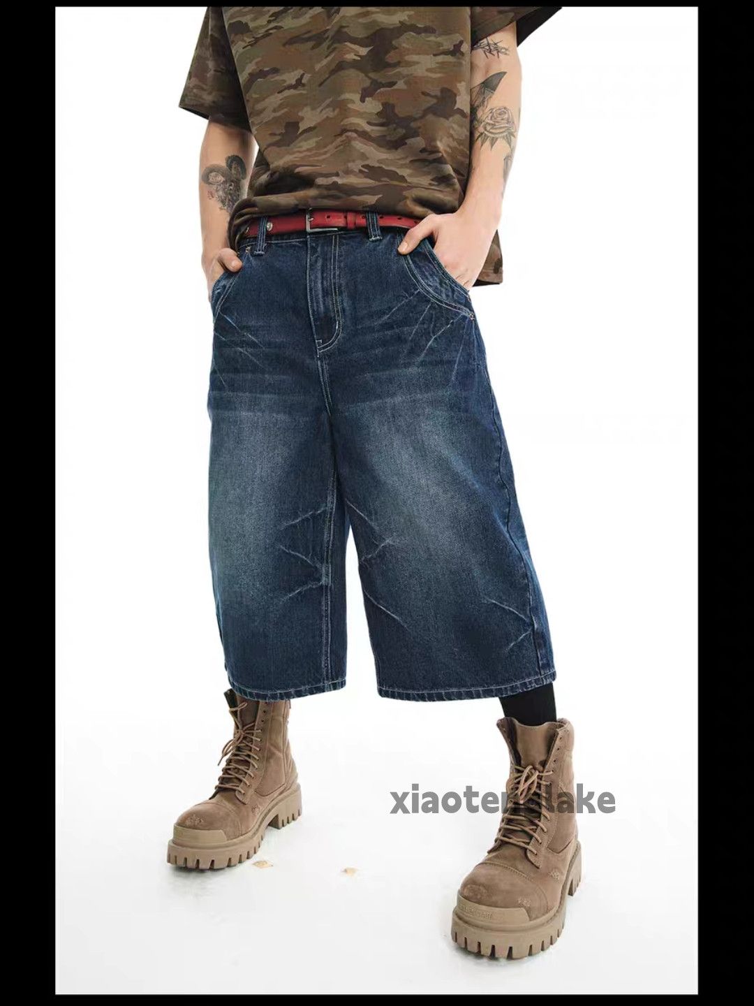 Jean × Vintage Utility washed faded loose baggy skate hiphop shorts Size US 28 / EU 44 - 1 Thumbnail