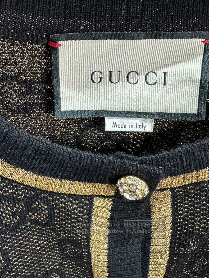 Gucci Gucci Black and gold colour-blocked coat Size S / US 4 / IT 40 - 3 Thumbnail