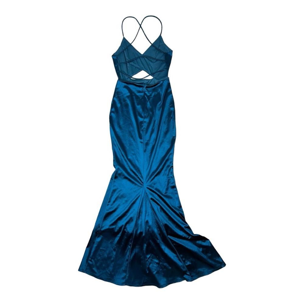 Lulus Lulus l Destined Love Teal Backless Cutout Mermaid Dress S Size S / US 4 / IT 40 - 5 Thumbnail