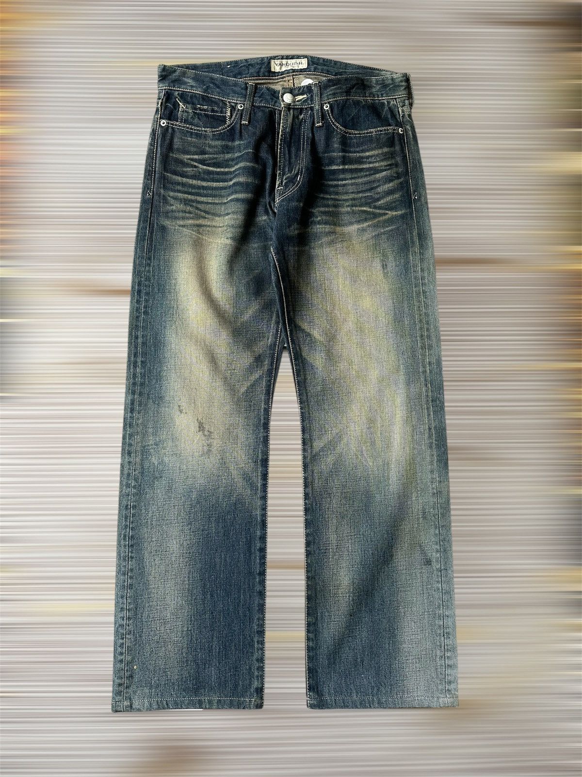 Vanquish Vanquish Tokyo Japan Blue Faded Denim Design Claw Marks Size US 33 - 1 Thumbnail