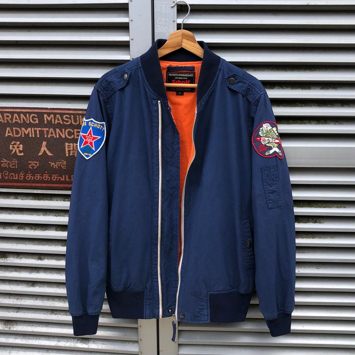 Schott Vintage Schott N.Y.C USS Patches Bomber Jacket Size US L / EU 52-54 / 3 - 3 Thumbnail
