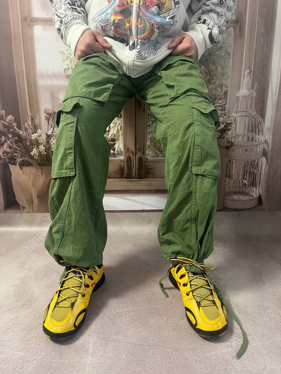 Vintage Dirty pants Faded Crash cargo thrashed y2k distressed jeans Size US 32 / EU 48 - 1 Thumbnail