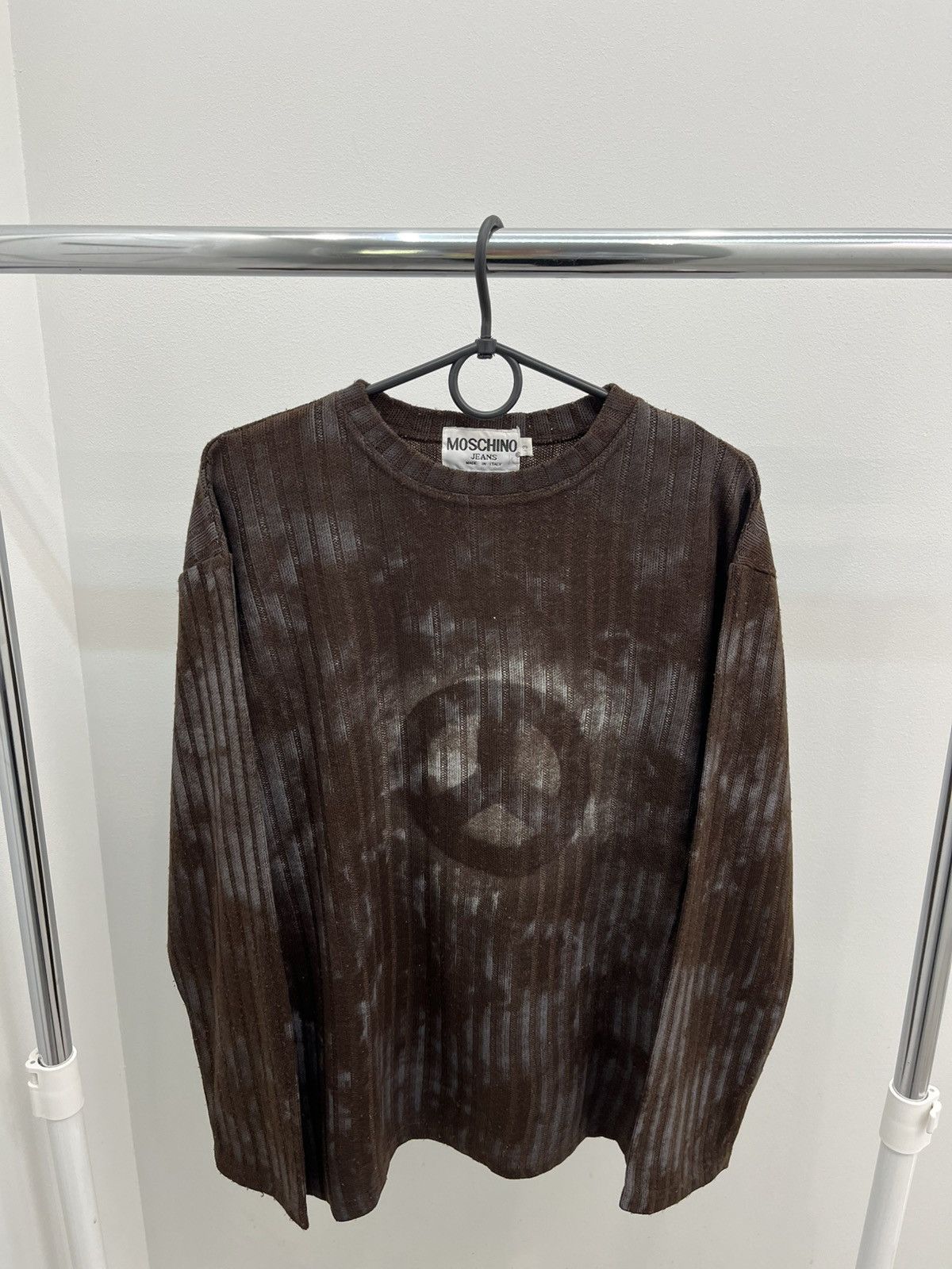 Moschino Vintage Moschino Jeans Y2K Tie Dye Peace Ribbed Knit Sweater Size US M / EU 48-50 / 2 - 2 Thumbnail