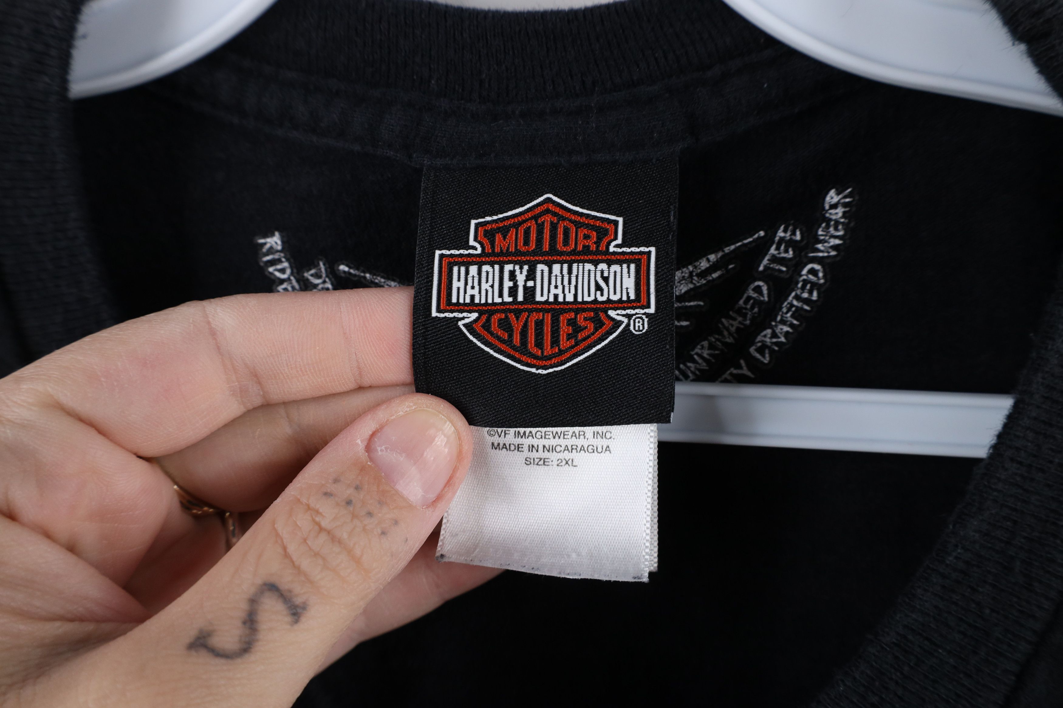 Harley Davidson × Vintage Y2K Harley Davidson Spell Out Big Logo Short Sleeve T-Shirt Size US XXL / EU 58 / 5 - 6 Thumbnail