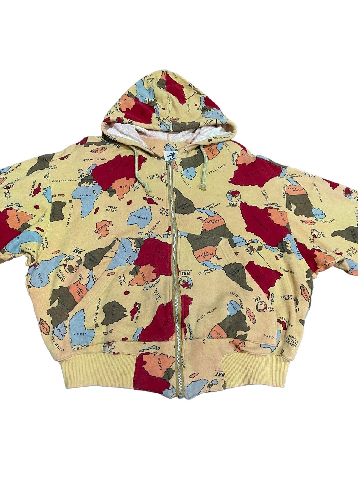 Hai Sporting Gear Issey Miyake Hai Sporting Gear 80s AOP Map Distressed Hoodie Size US M / EU 48-50 / 2 - 14 Thumbnail