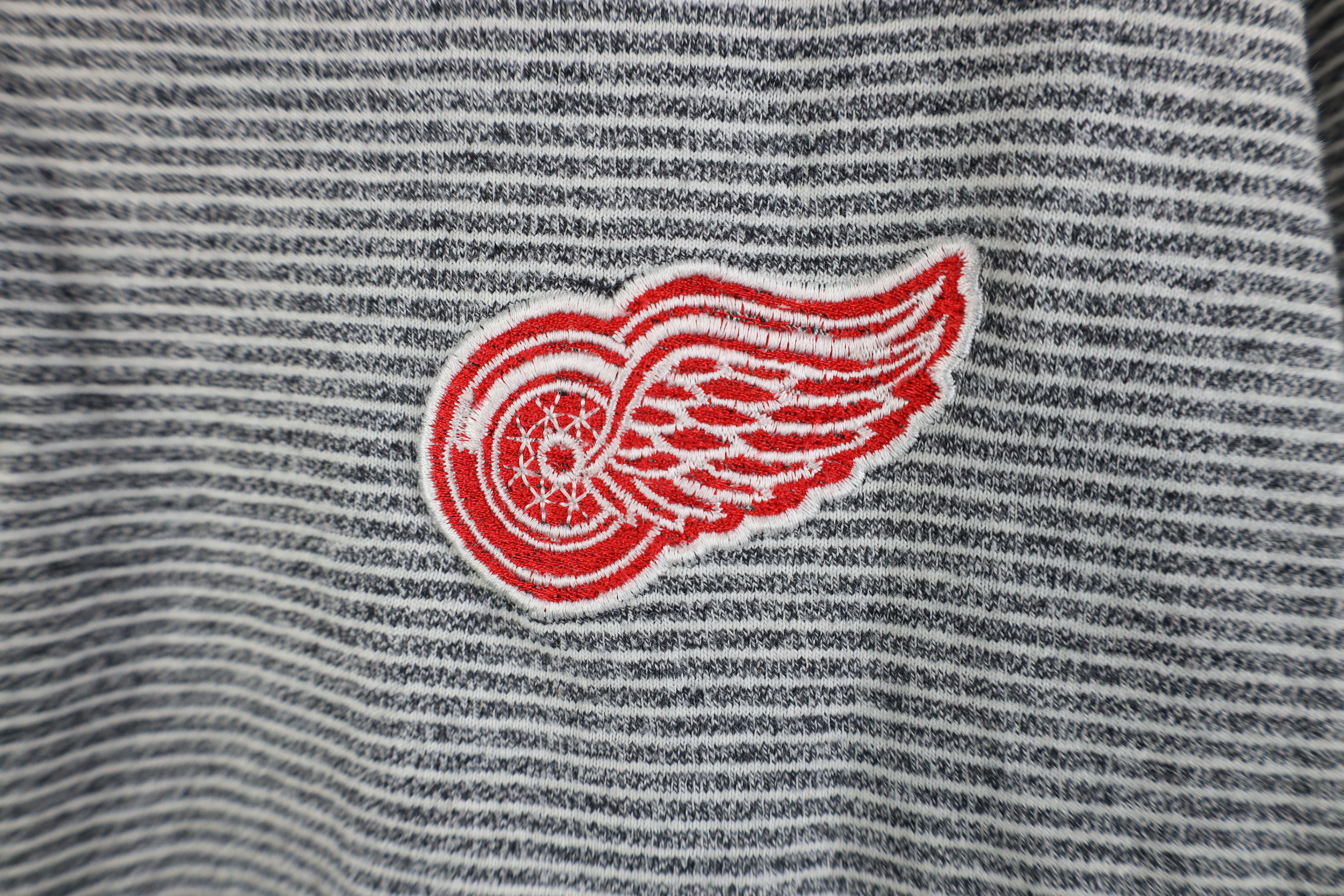 Vintage Vintage 90s Detroit Red Wings Hockey Striped Polo Shirt Gray Size US XL / EU 56 / 4 - 4 Thumbnail